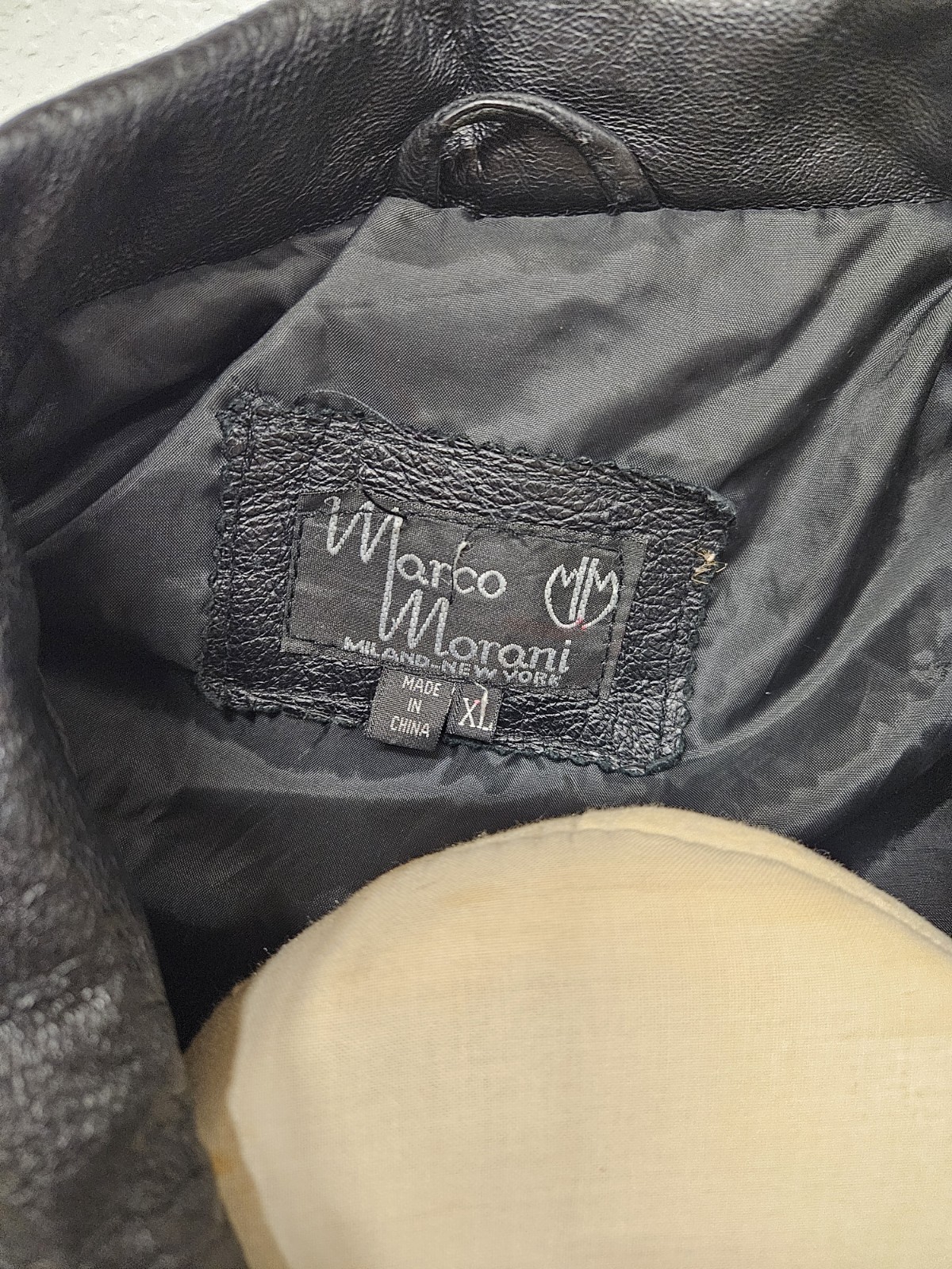 Vintage Marco Morani Genuine Leather Black Long Coat Trench Jacket Womens XL