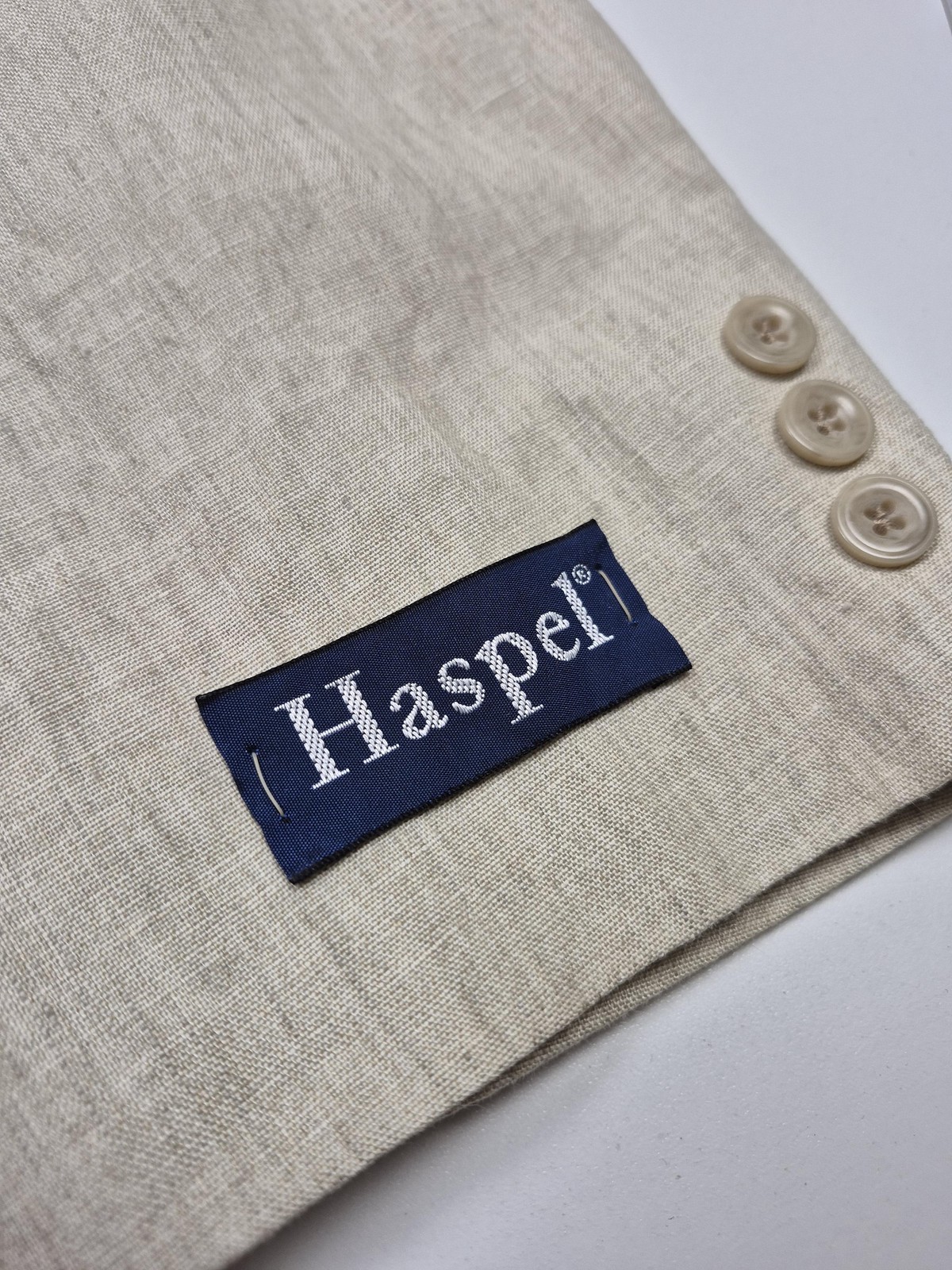Haspel Suit Mens 44 Long Beige 100% Linen Memphis 2 Piece 38×36 Classic Fit NWT