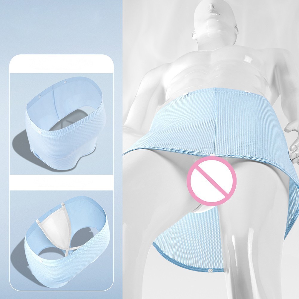Comfortable Men’s Boxers Shorts Featuring Open Crotch and Button Adjustments