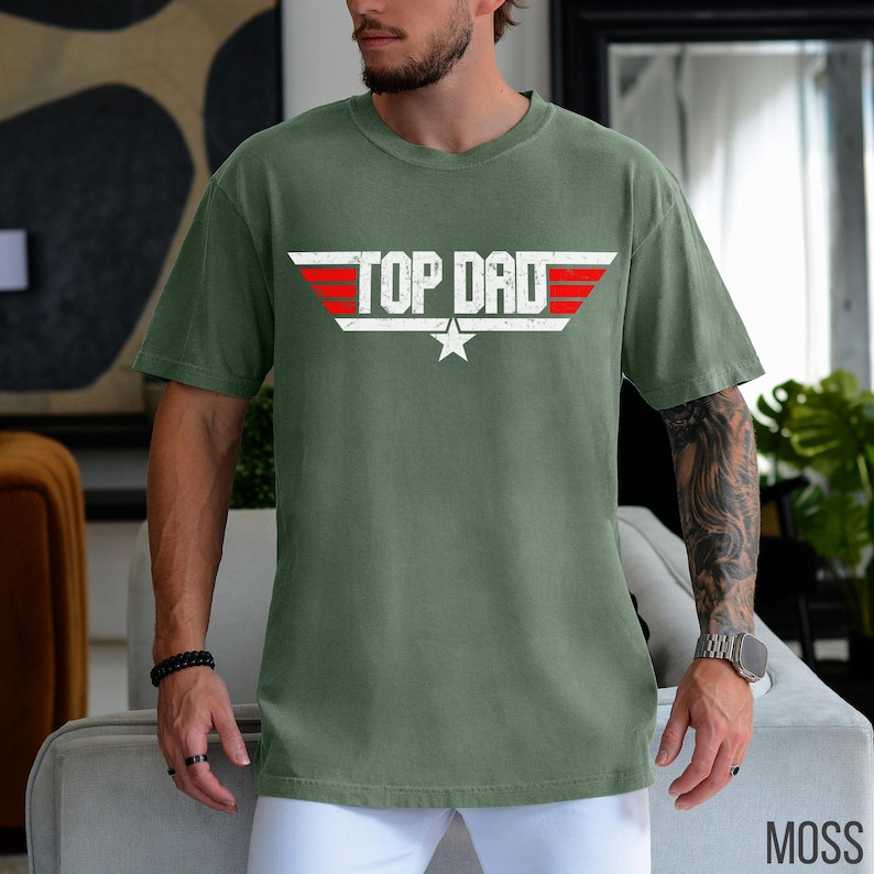 Top Dad Shirt, Comfort Colors® Top Dad TShirt, Maverick Gift, Movie Night Tee