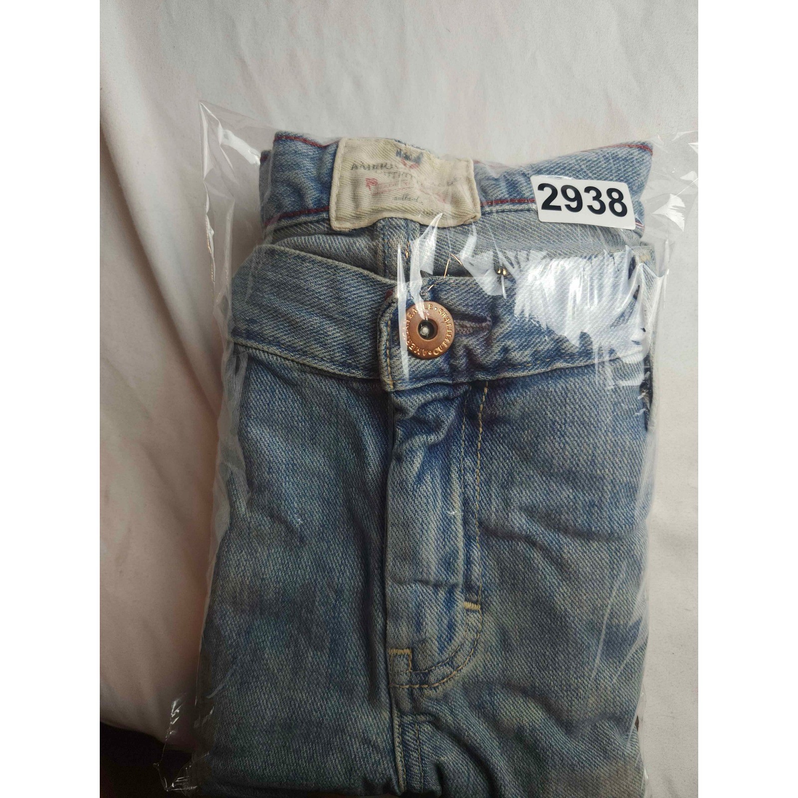 American Eagle Hipster Fit Flare Jeans Light Wash Blue Denim Y2K Size 12 Reg