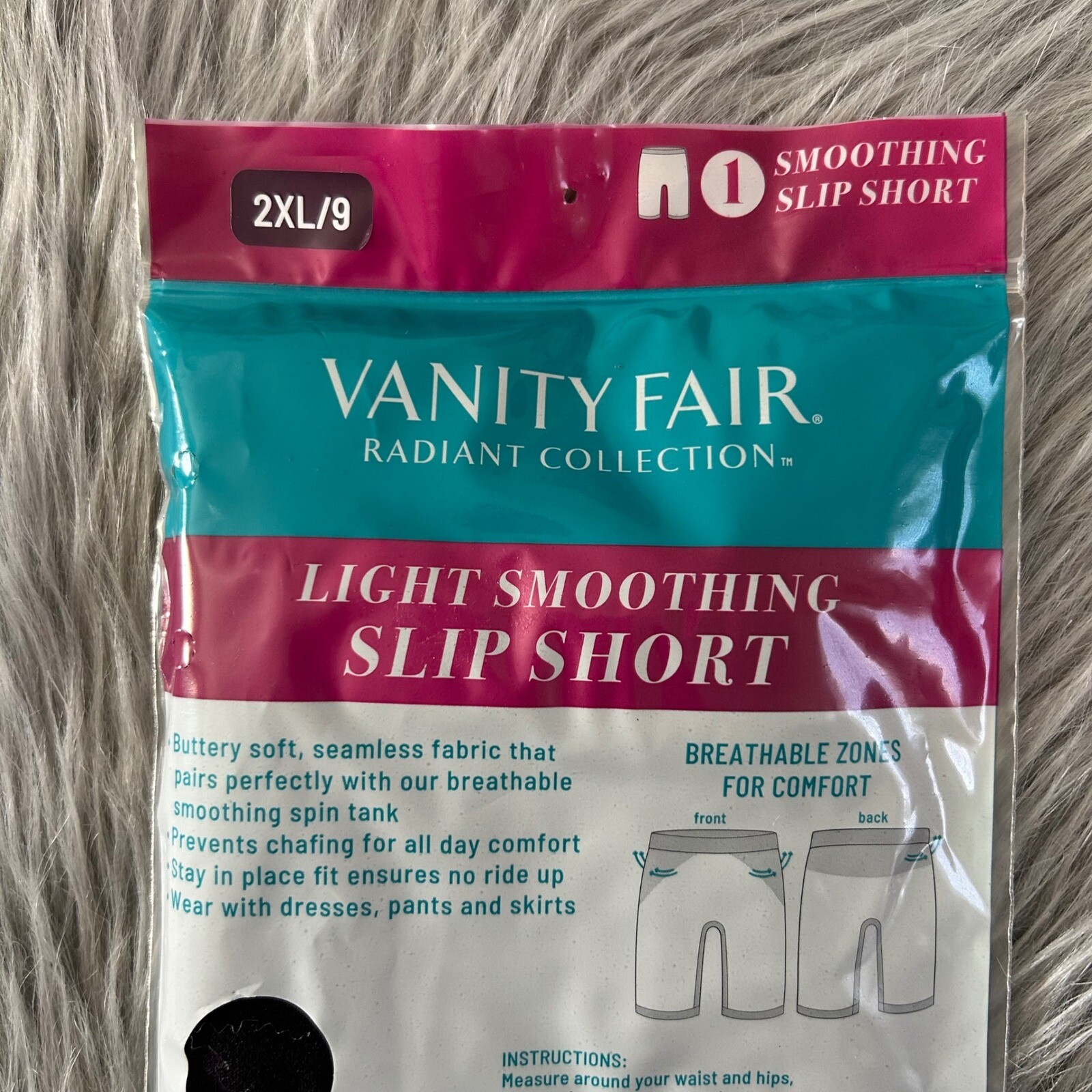 Vanity Fair Radiant Collection Light Smoothing Slip Short Womens Size 2XL/9