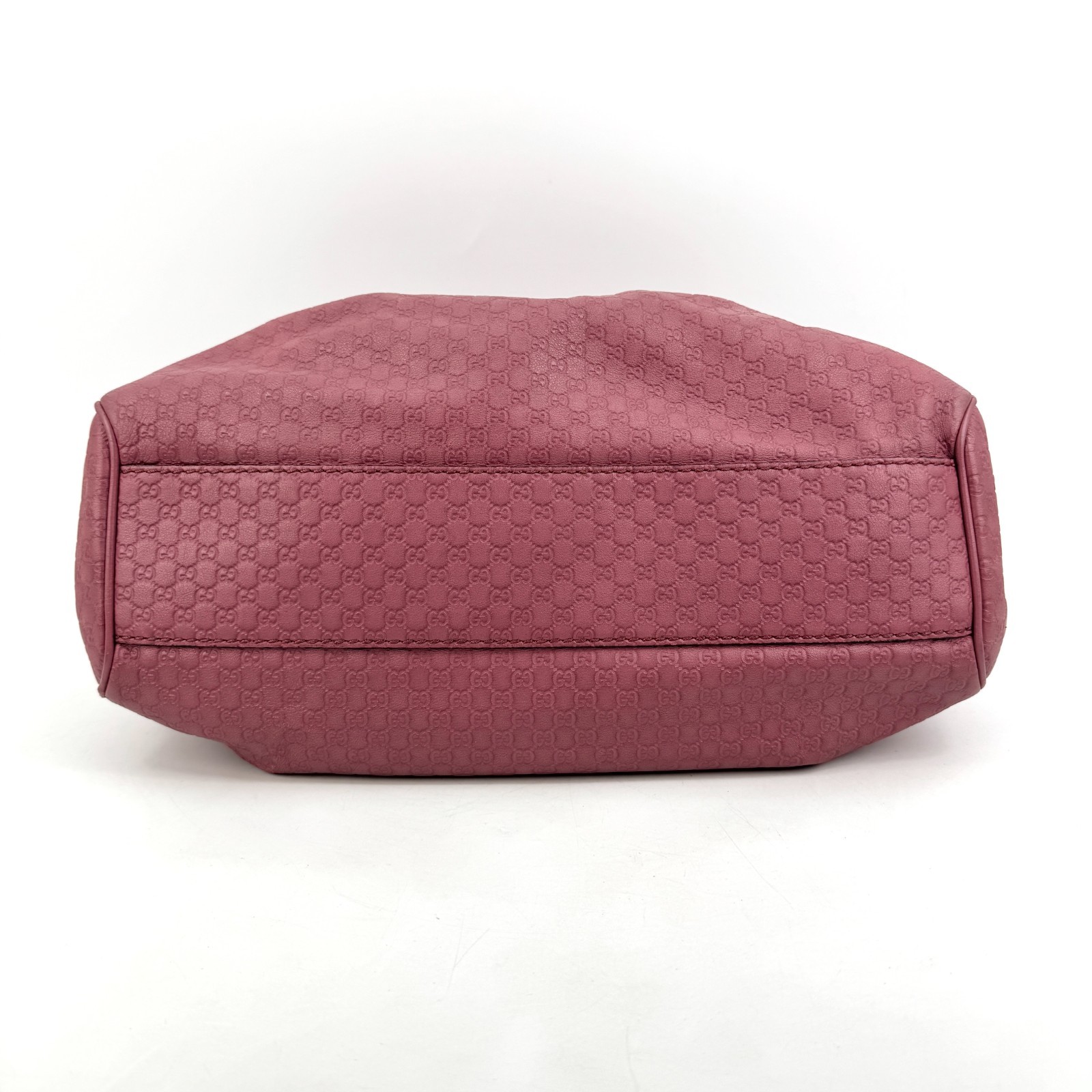 Gucci Shoulder Bag Sukey Leather Shima Micro GG Pink Authentic 420T0450