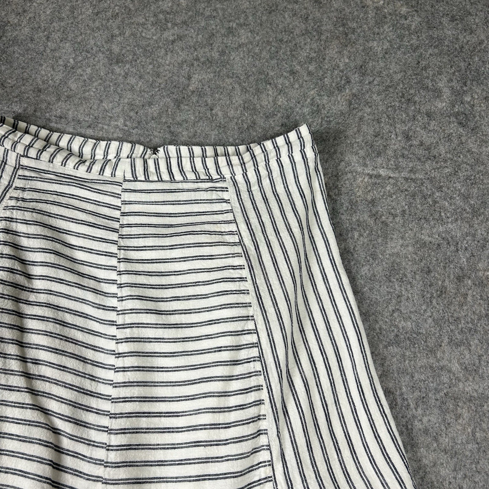 Cooperative Kendric Notch Hem Linen Skirt Medium Striped Lightweight Womens