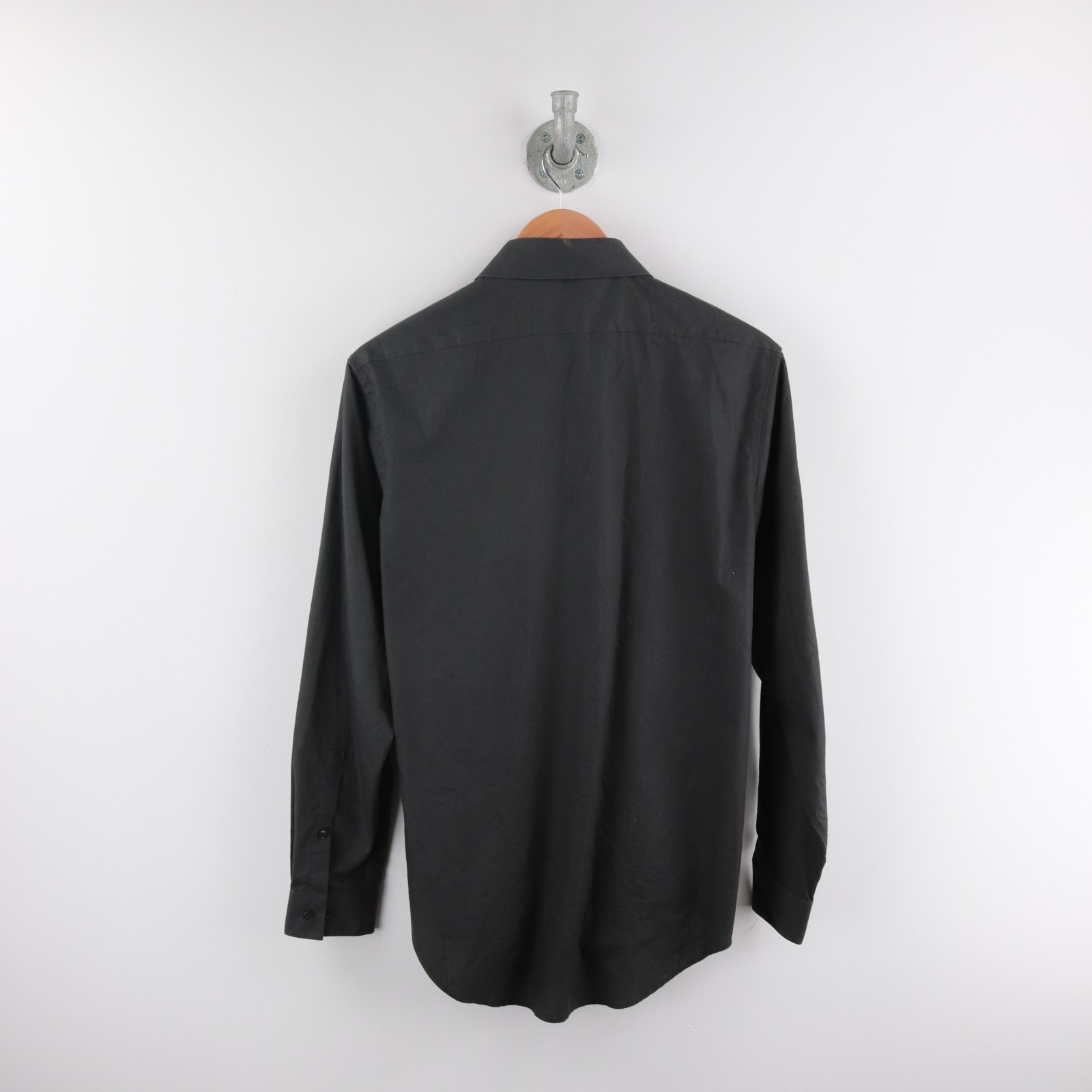 Calvin Klein Men’s Shirt M Black Slim Fit Solid Color Long Sleeve