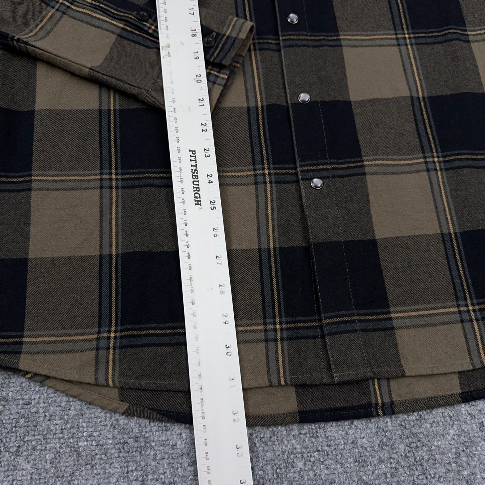 Troll Co. Gridlock Flannel Men’s XL Brown Plaid Workwear Pearl Snap Button