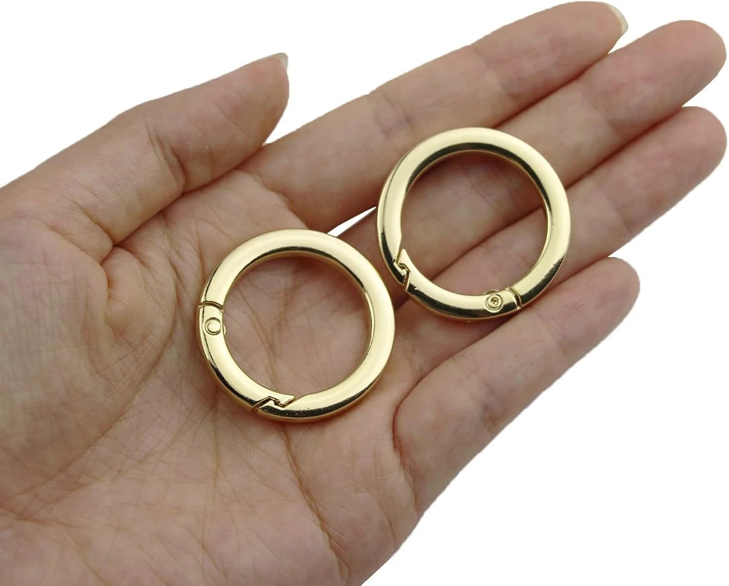 2 Pcs O Ring for Purse Strap,1 inch Spring Rings for Handbag & Keys, 1 Inch Gold
