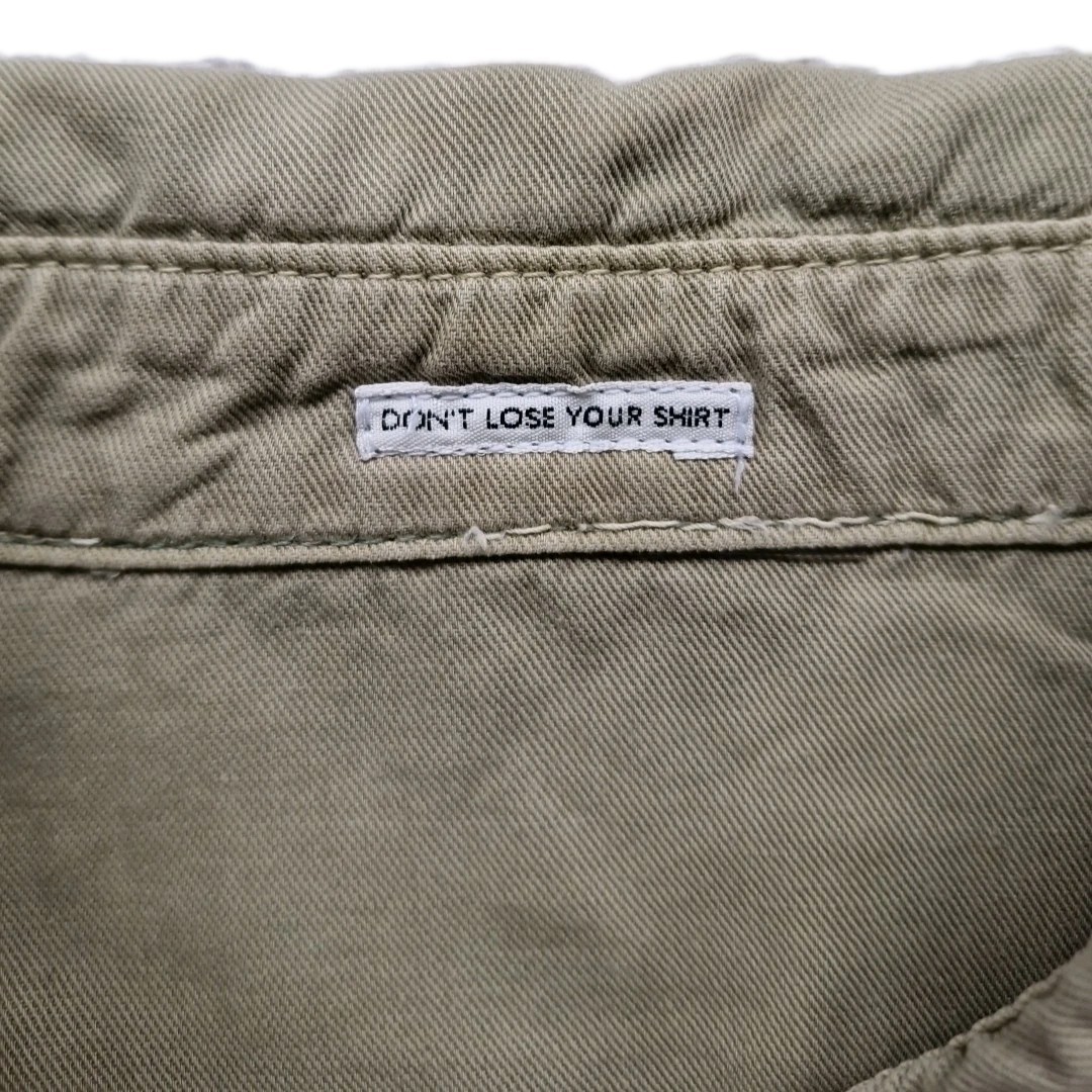 Mother The Frenchie Slipover Cotton Blend Military Green Shirt Womens Size Small