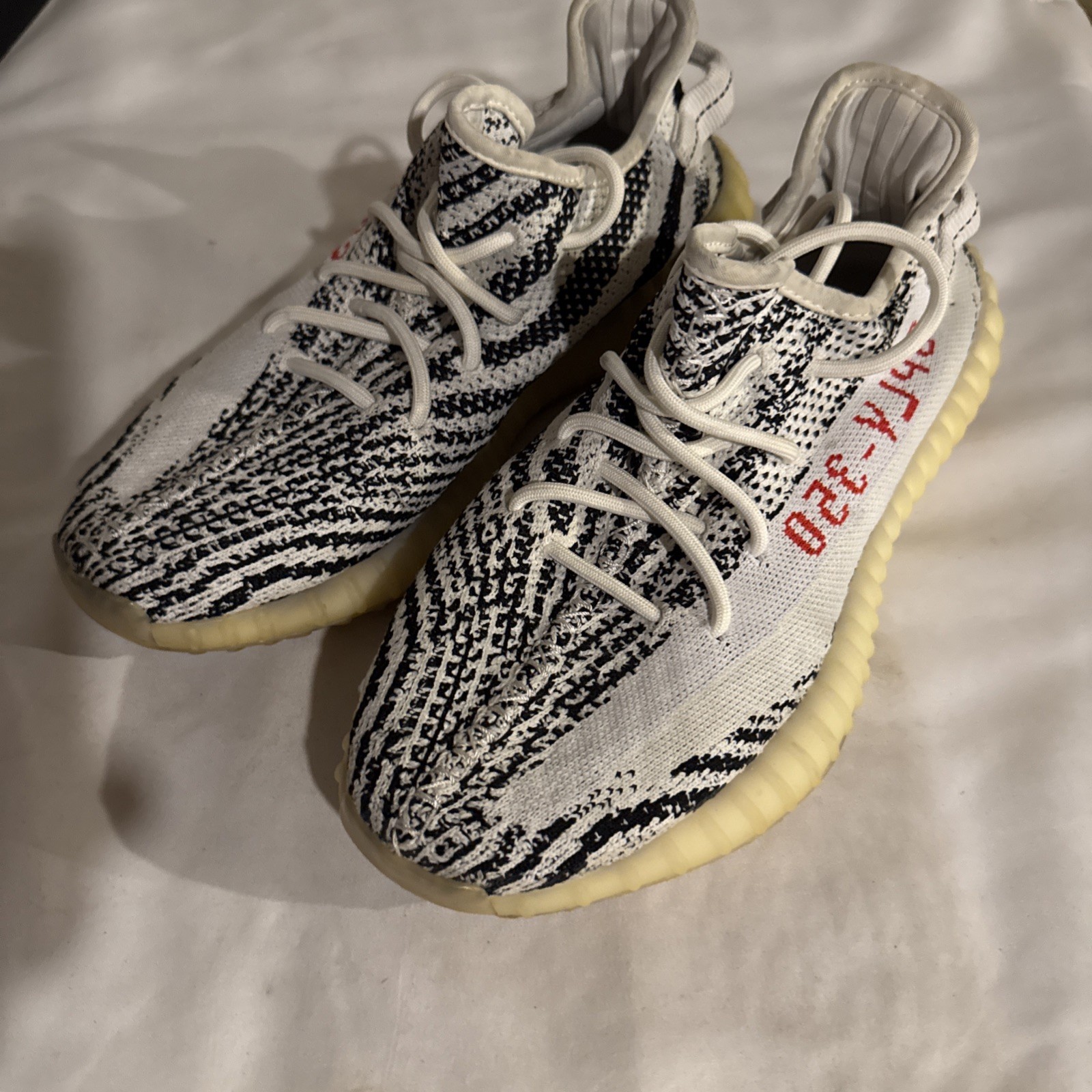 Adidas Yeezy Boost 350 V2 Zebra CP9654 Size 9.5 Og Tags White Black Red