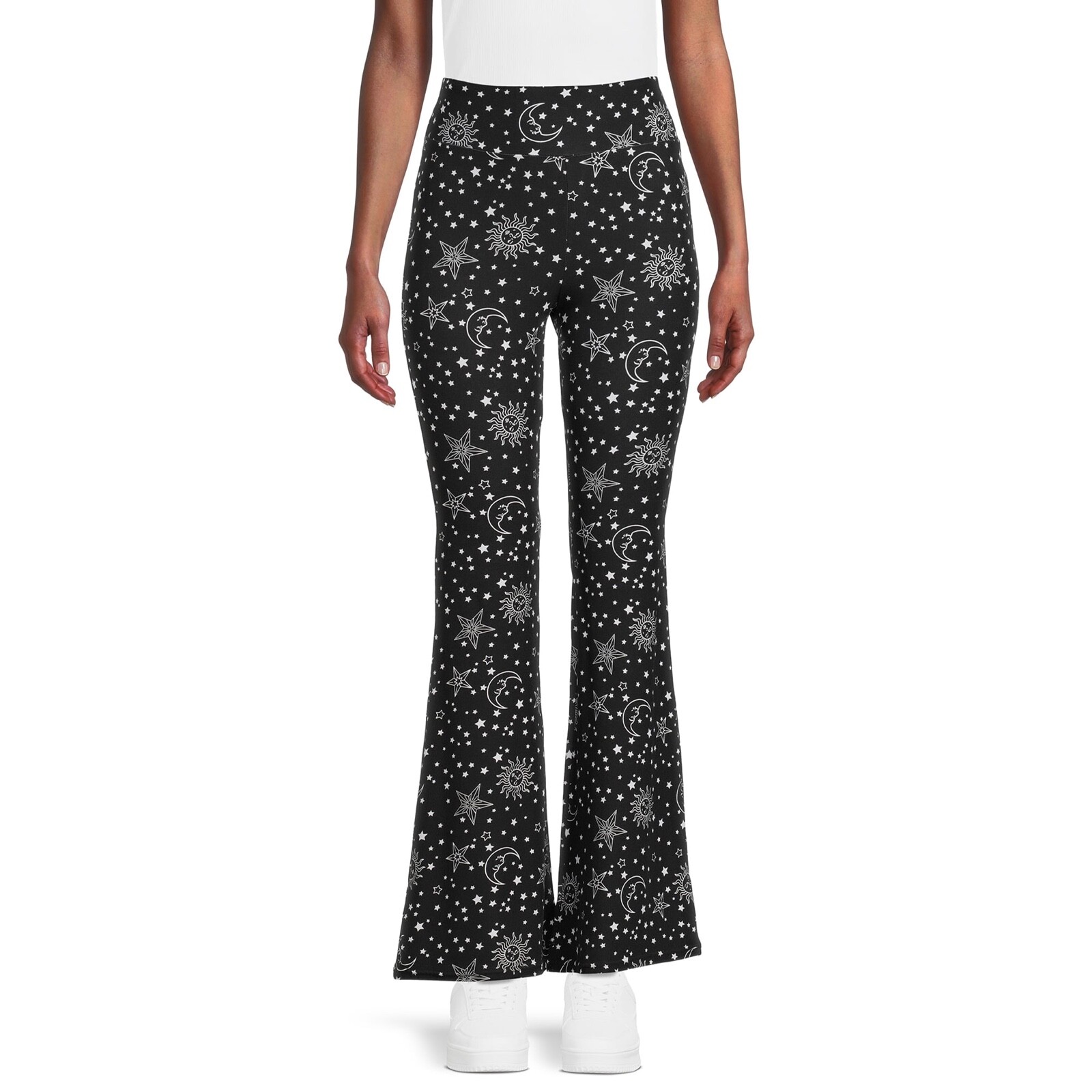 No Boundaries Black Moon and Stars Flare Pants Juniors Women Many Sizes Type A