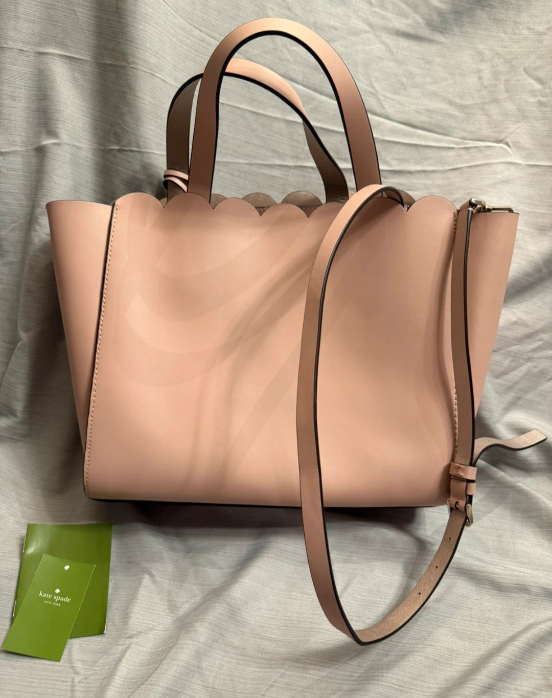 kate spade new york Small Pink Scalloped Satchel w/ Detachable Strap