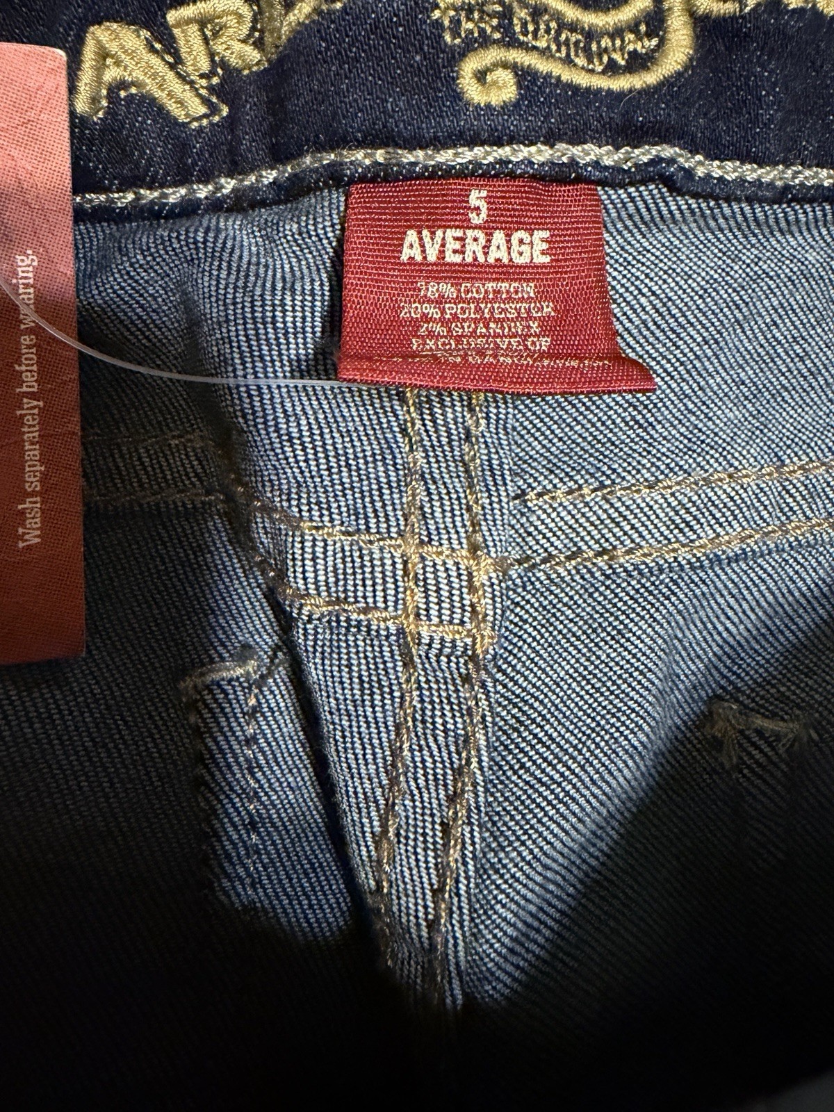 NWT 5 Average Arizona Jean Co. brand skinny jeans in a dark wash.