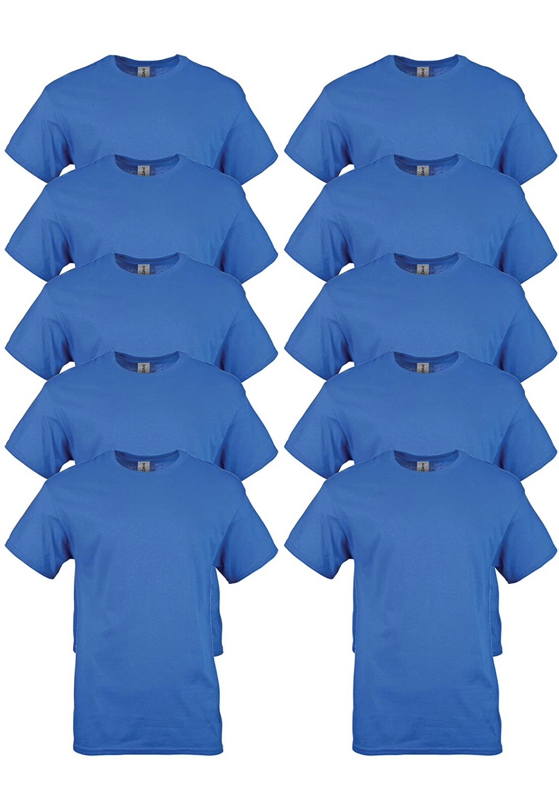 Gildan Mens Heavy Cotton T-Shirt, Style G5000, Royal Blue, 10 Pack, Blank Tee L
