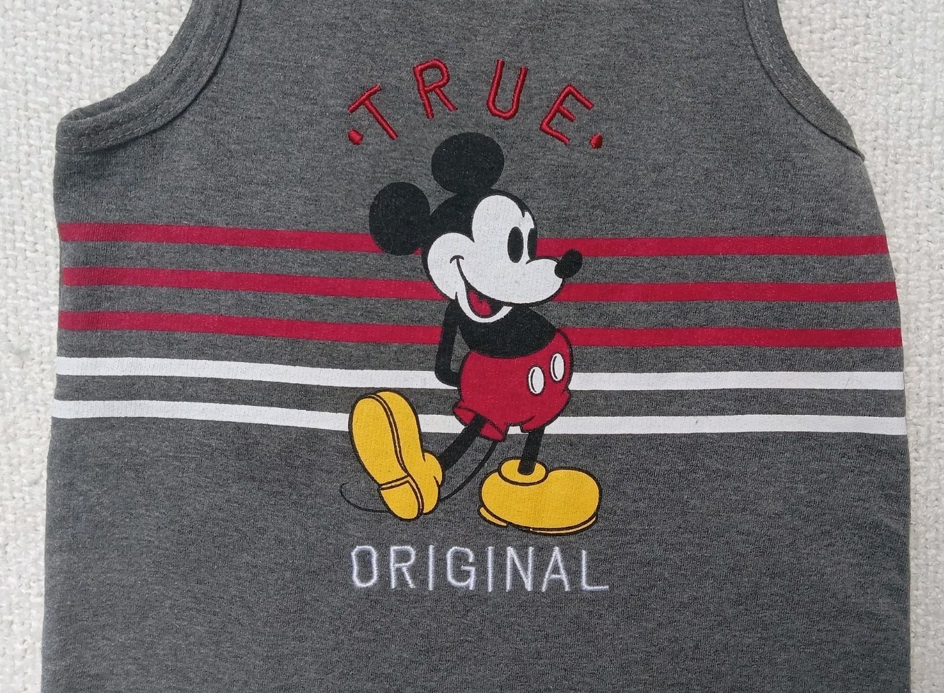 Disney Baby”True Original” Mickey Mouse Design Knit Overall- Size 18 Months-READ