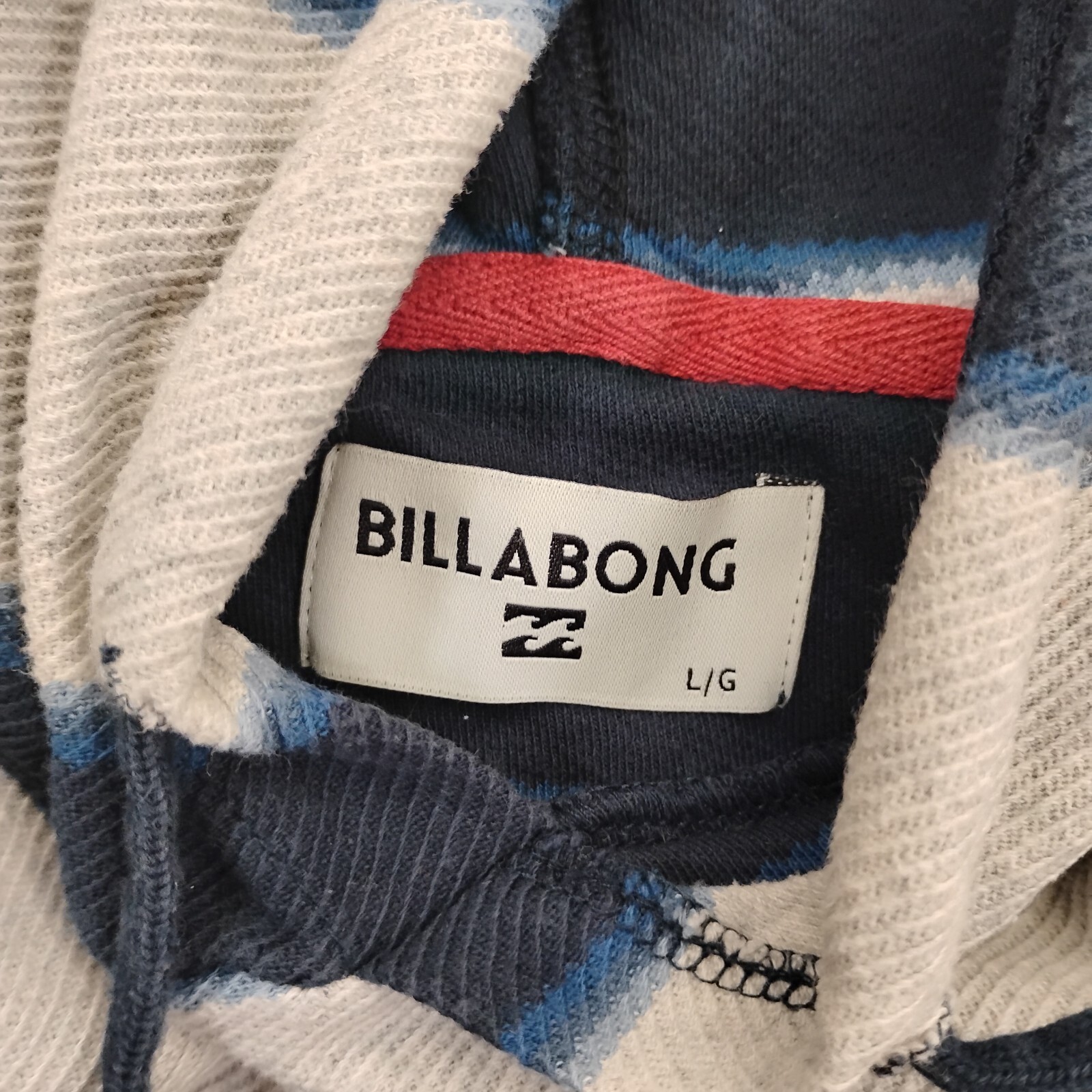 Billabong Hoodie Mens Large Blue Thermal Outdoor Beach Pocket Surf Camping A1