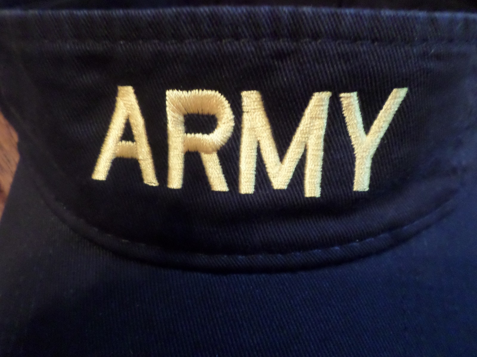 U.S ARMY SUN VISOR CAP BLACK HAT WITH EMBROIDERED YELLOW ARMY