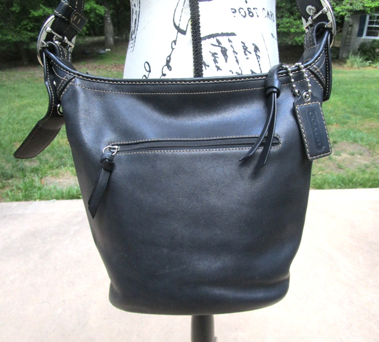 Coach Bleecker Leather Bucket Duffle/Shoulder Bag. Black F13353