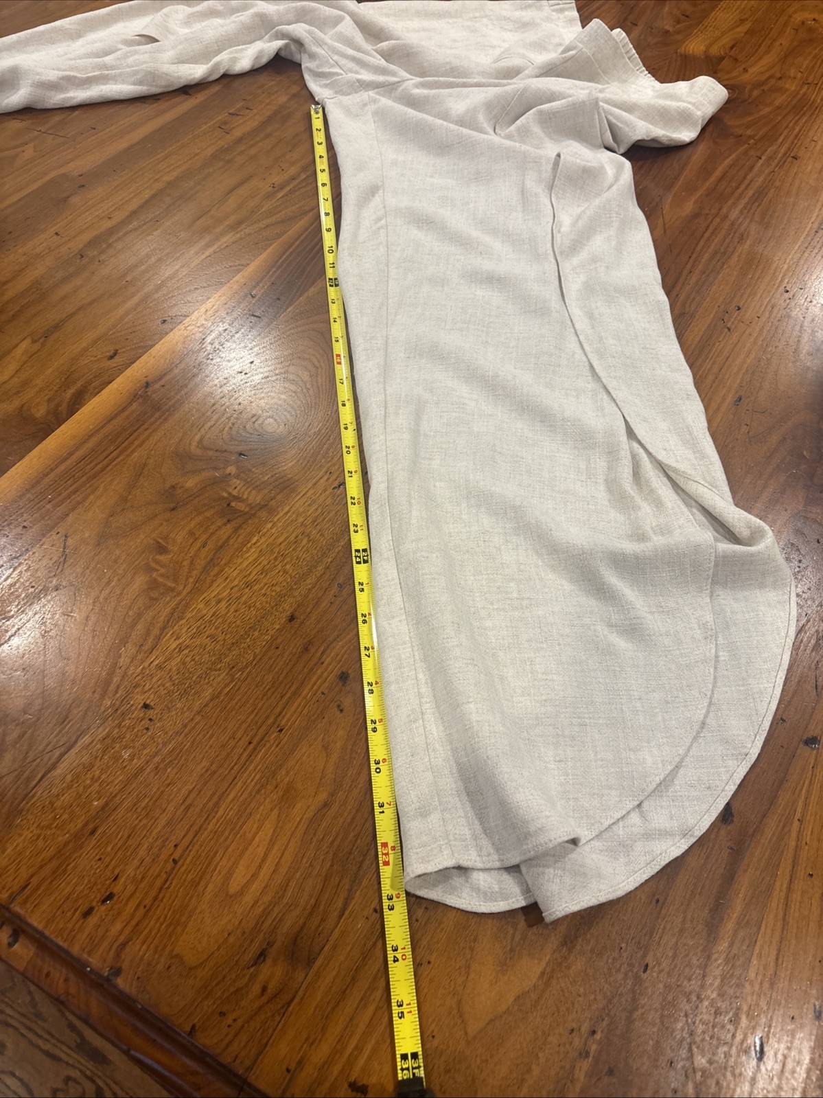 Juniper Blu wide leg Tulip wrapped pants Rayon/Linen Large Oatmeal