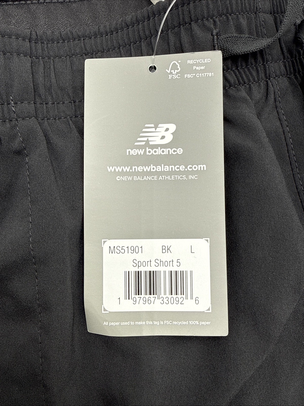 $52 New Balance Men’s Brief Running Shorts 5″ – Black – Large – New With Tags