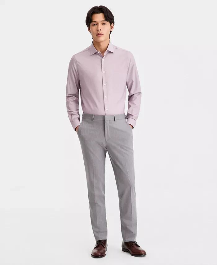 KENNETH COLE Reaction Men’s Techni Slim Fit Dress Pants Light Grey Men