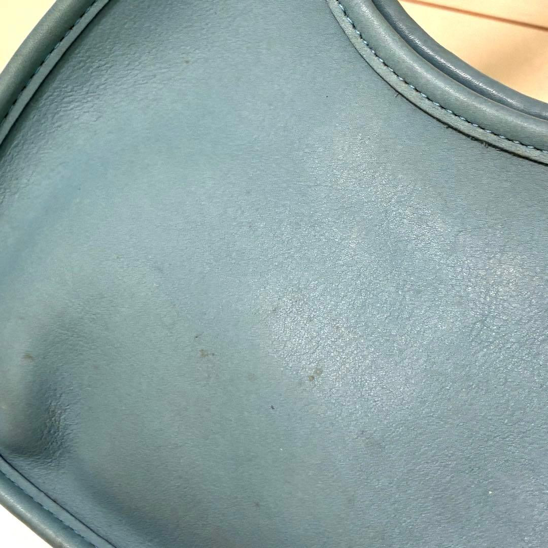 Vintage Old Coach Ergo 9027 Blue Leather Handbag Shoulder Bag USA Rare From JPN