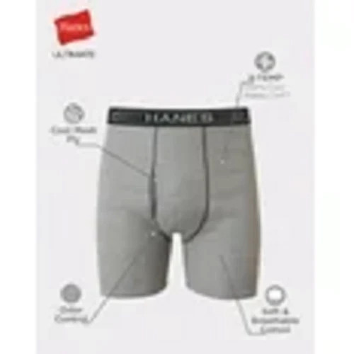 3 Pack Hanes Men’s Moves X-Temp Boxer Briefs Total Support Pouch 6″ Inseam New