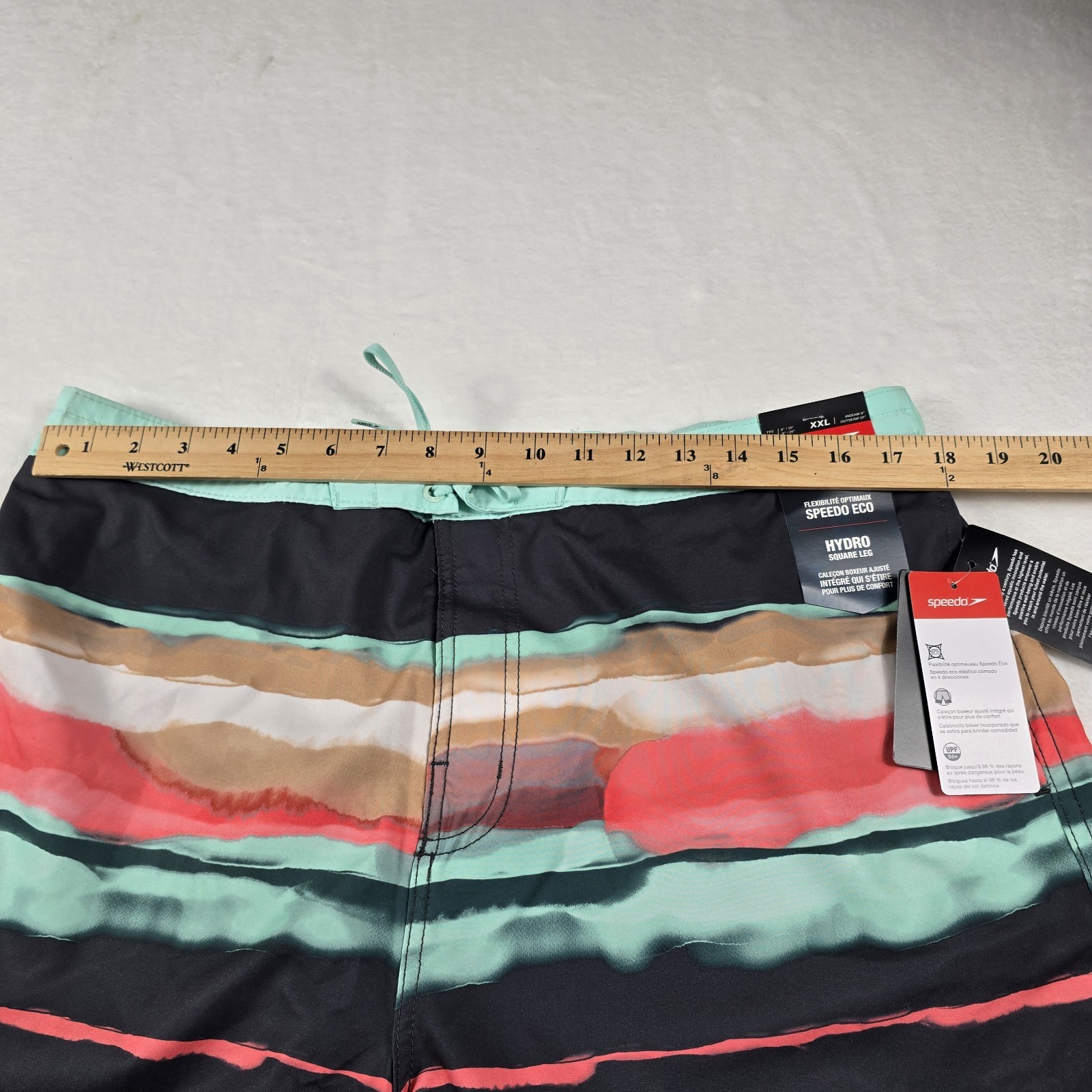 Speedo Board Shorts 9″ Men’s XXL Volcanic Ash Hydro Square Leg Eco Stretch New