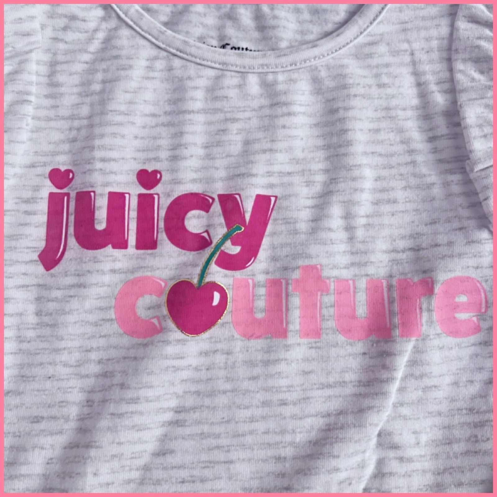 Juicy Couture Girls Size 6 Heather Gray & Pink Color 2pc Ruffle Scooter Set $75