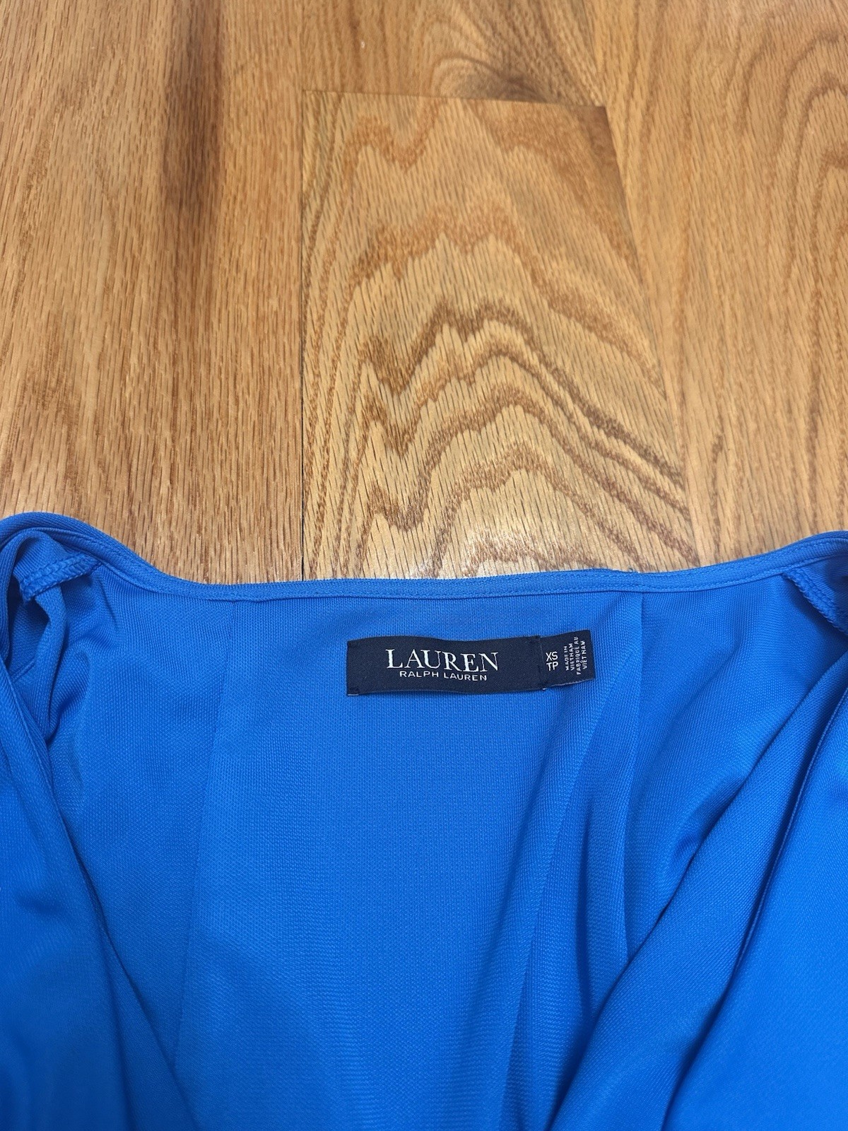 Lauren Ralph Lauren Blue Wrap V-Neck Flutter Sleeve Blouse XS