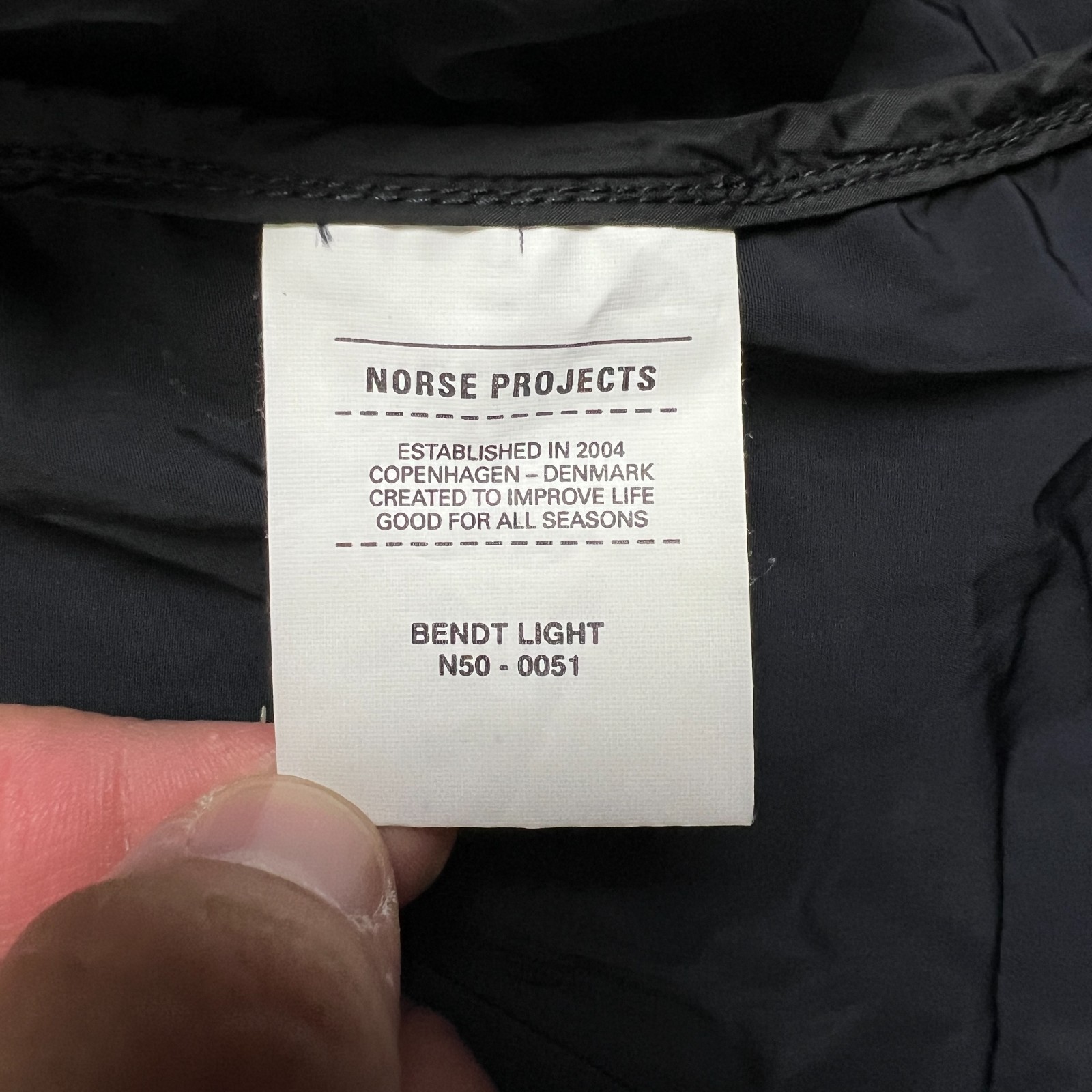 Norse Projects Bendt Light Jacket Snap Button XL Mens Black Windbreaker