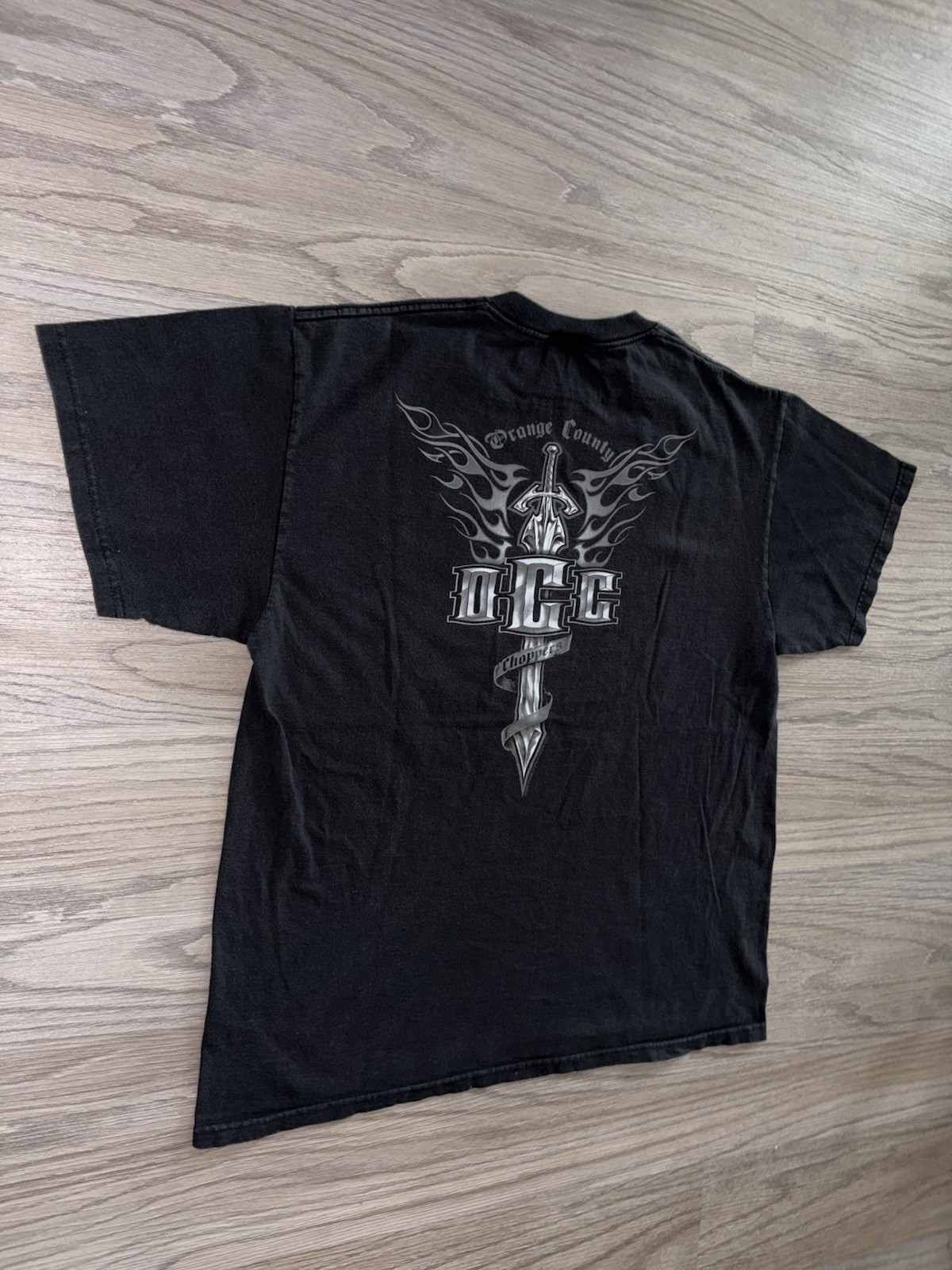 Vintage Orange County Choppers Flaming Sword T-Shirt Mens (XL) Motorcycle Y2K