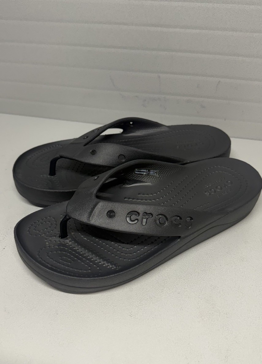 EXCELLENT CONDTN-CROCS Baya II Flip Flops Slide Sandals Black Size 7 ($40)