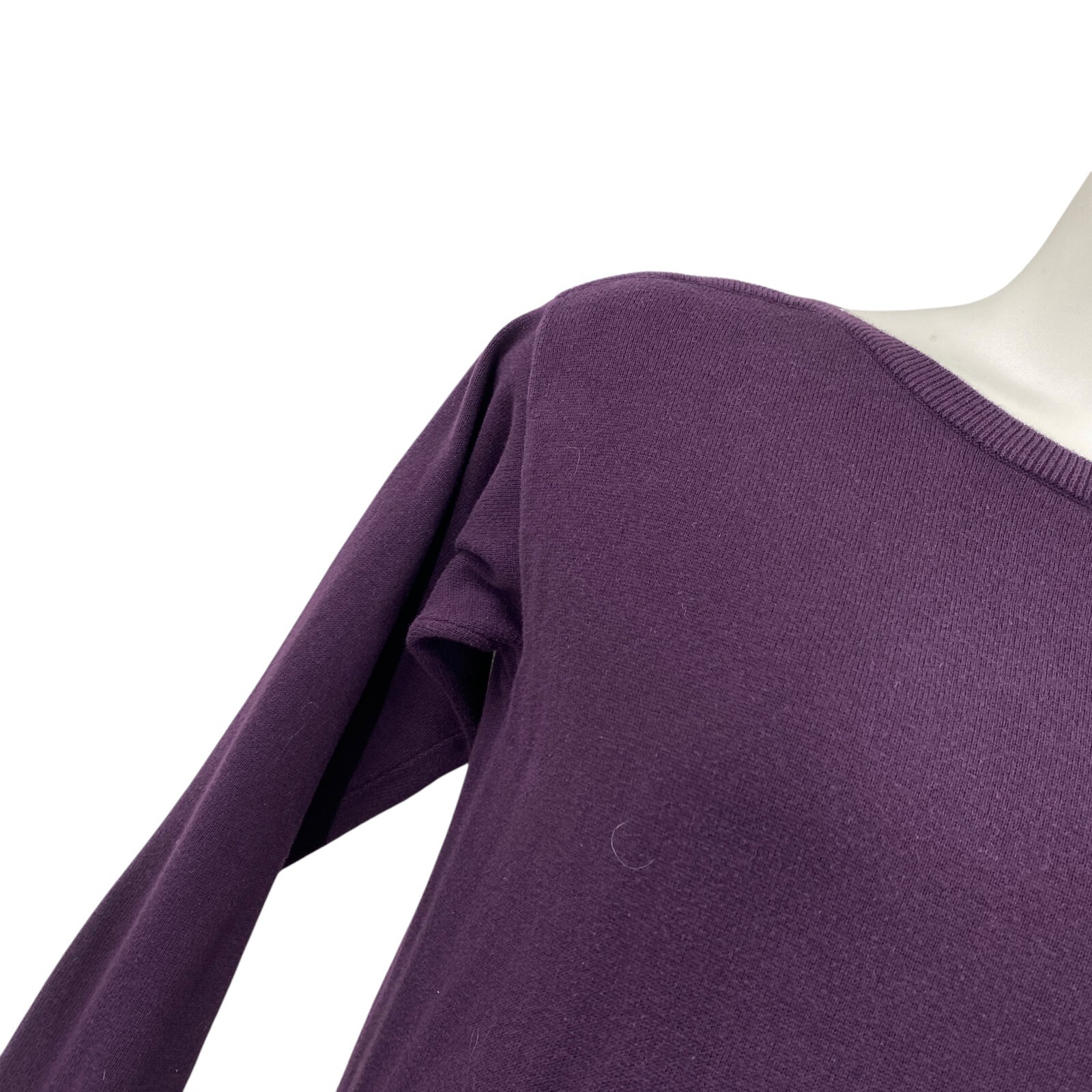 Jeanne Pierre Womens Sweater Size Small Purple Pullover Boat Neck Pockets