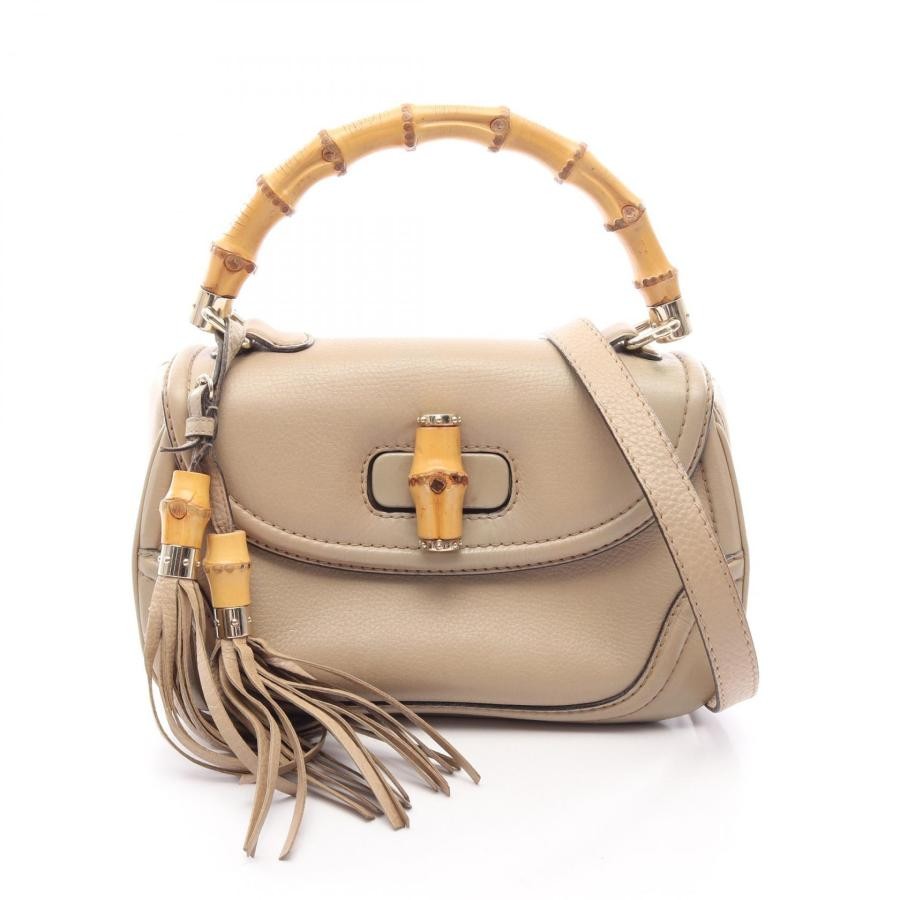GUCCI Bag: New Bamboo 2WAY 254884 Beige W26.5×H17.5×D9cm w/ strap;