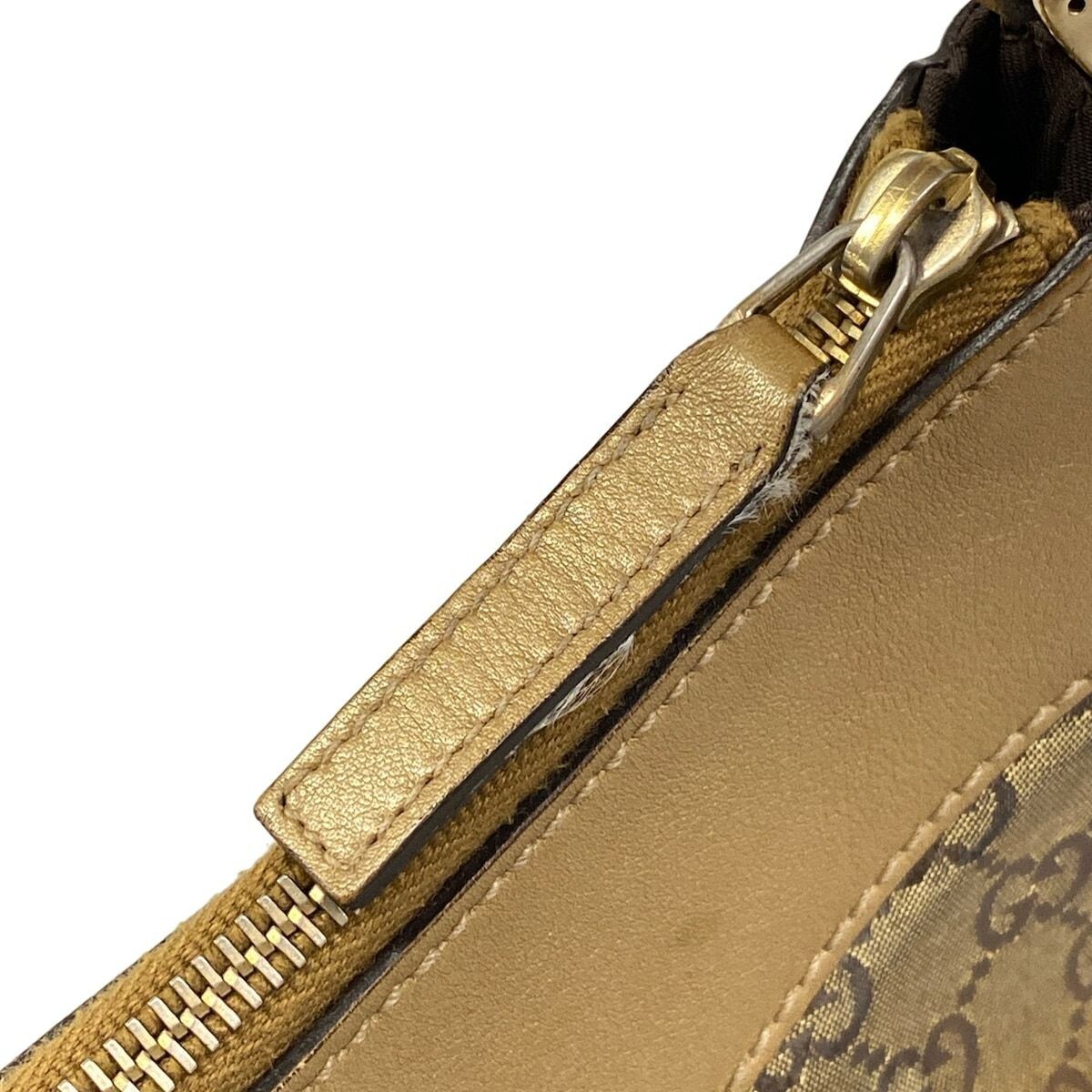 GUCCI Abby GG Monogram Bronze Jacquard Leather Shoulder Bag Auth