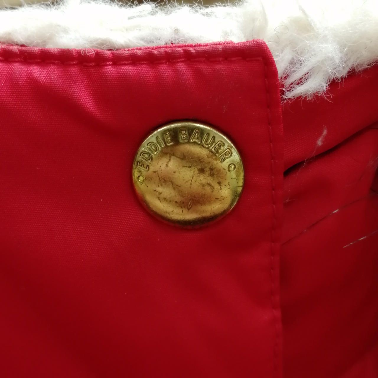 EDDIE BAUER Boa Hooded Down Jacket Red PL Immaculate Used