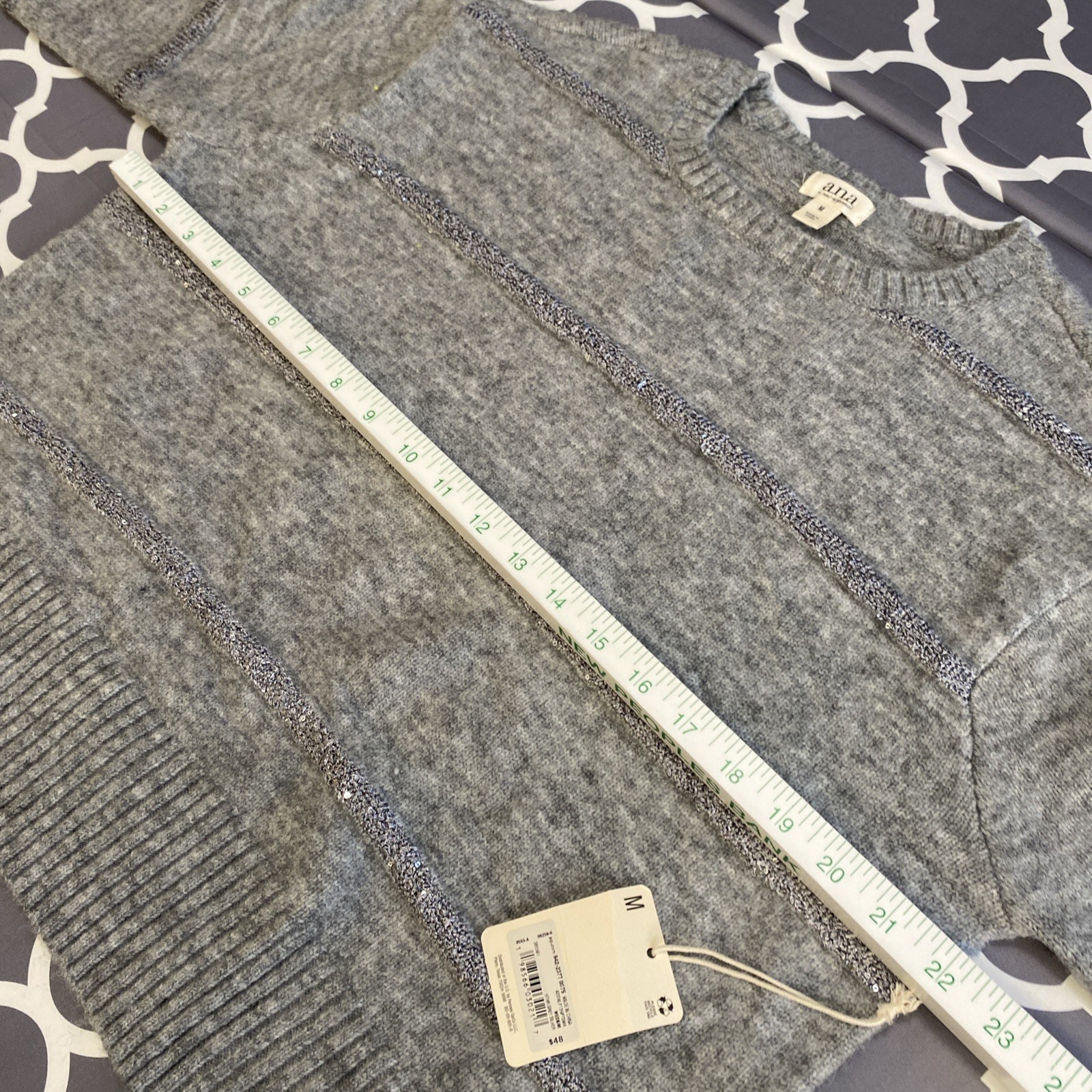 NWT Women’s a.n.a. Silver & Gray Sweater Size M