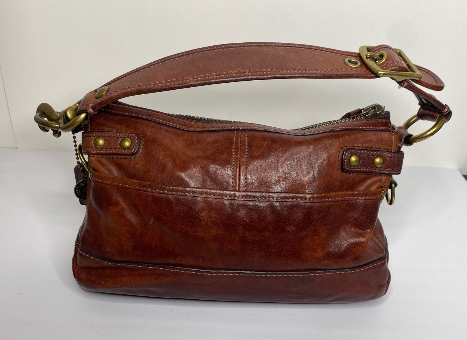Coach Legacy 65th Anniversary #11127 Brown Leather Shoulder Bag Brass Vtg READ