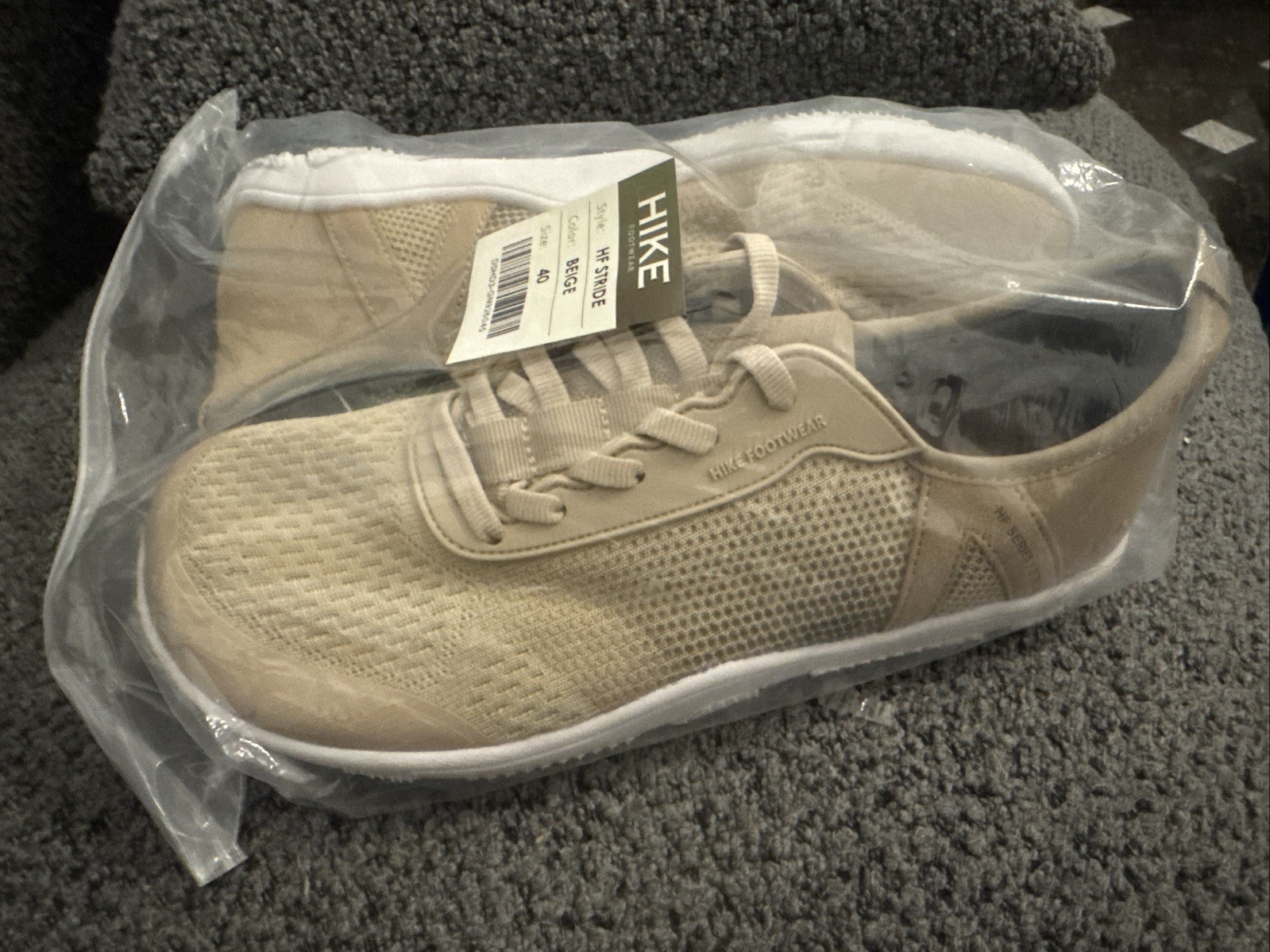 NWT Hike Footwear HF Stride Beige Barefoot Sneaker Unisex EU40 W9-9.5 M7-7.5
