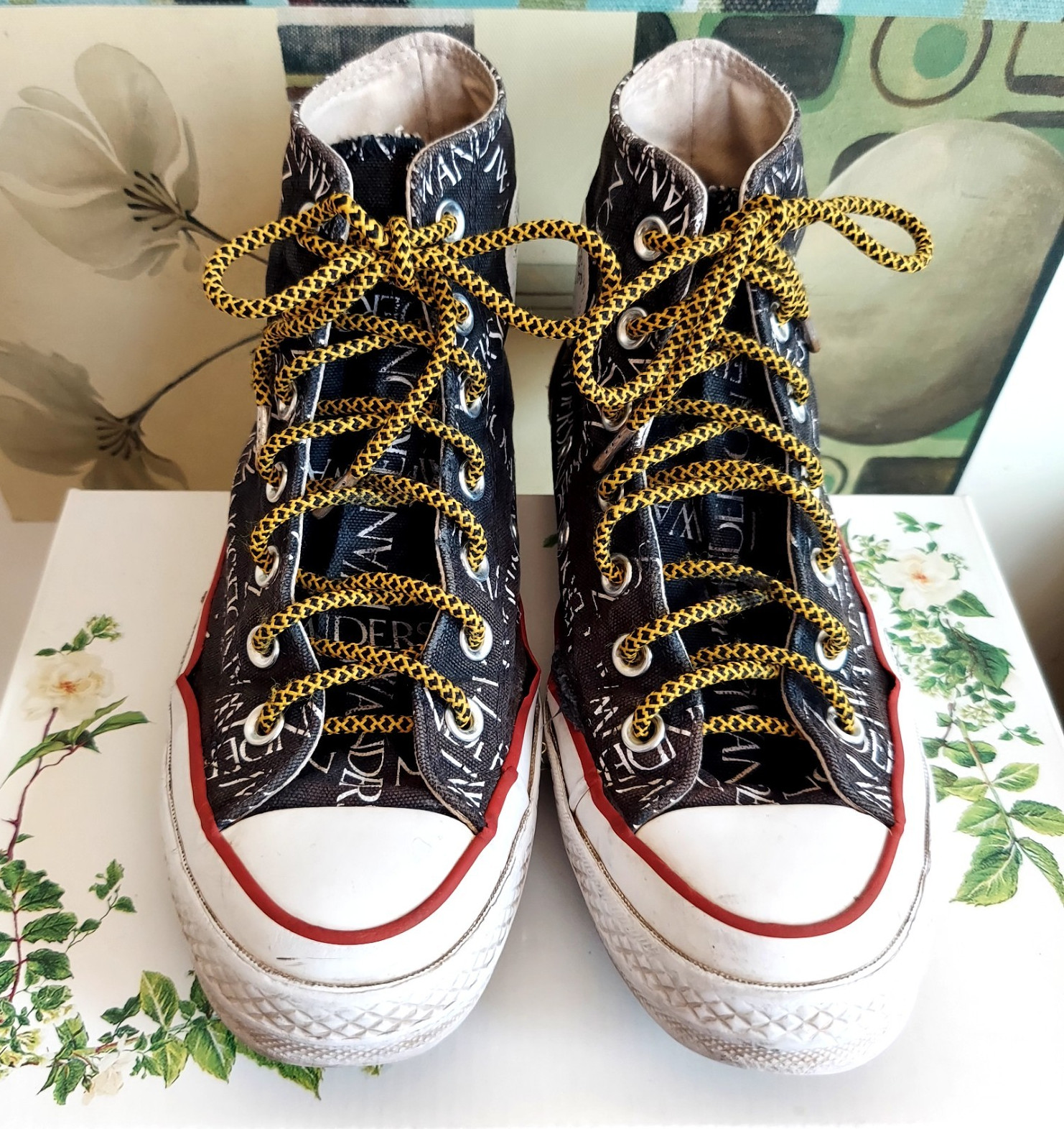 Converse J.W. Anderson Chuck 70 High Top Grid Text Black/White Sneaker 160807C