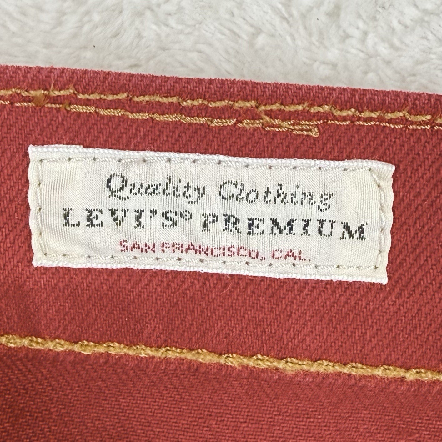 Levi’s 541 Color Block~RARE~Spell Out On Back Leg~Size 34X34~Logo~Blue Red Denim