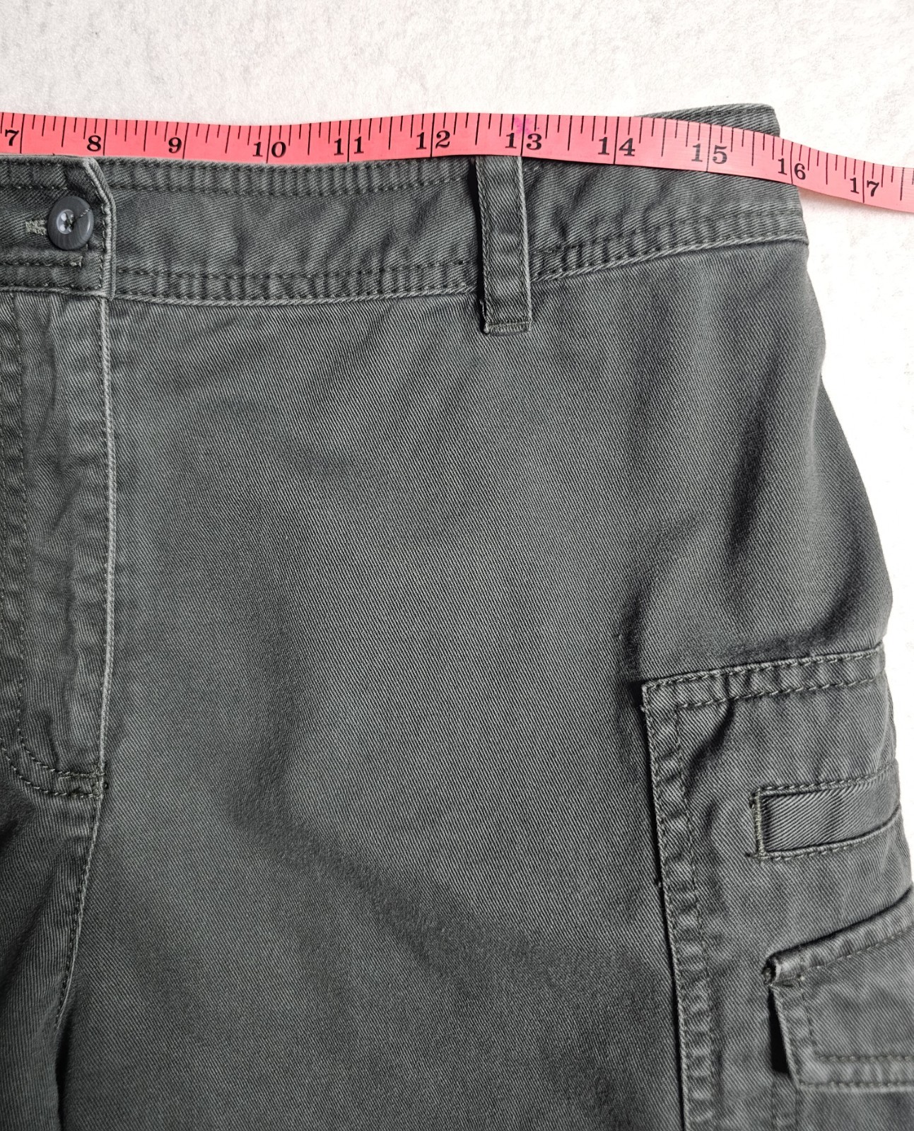 Rafaella Womens Utility Shorts Size 10 Gray 100% Cotton 2-Pocket Cargo Y2K Style