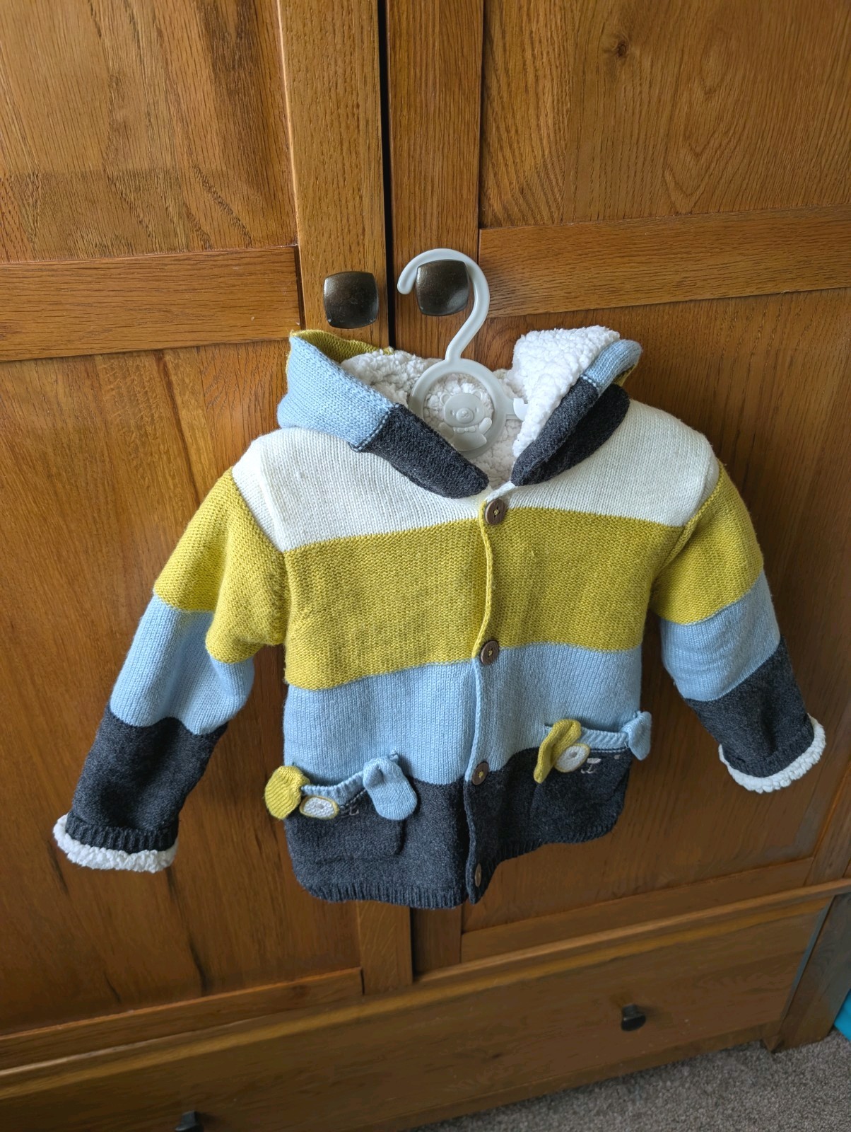 Nutmeg Hooded Fleece Cardigan Jacket 9-12 Months New Without Tags