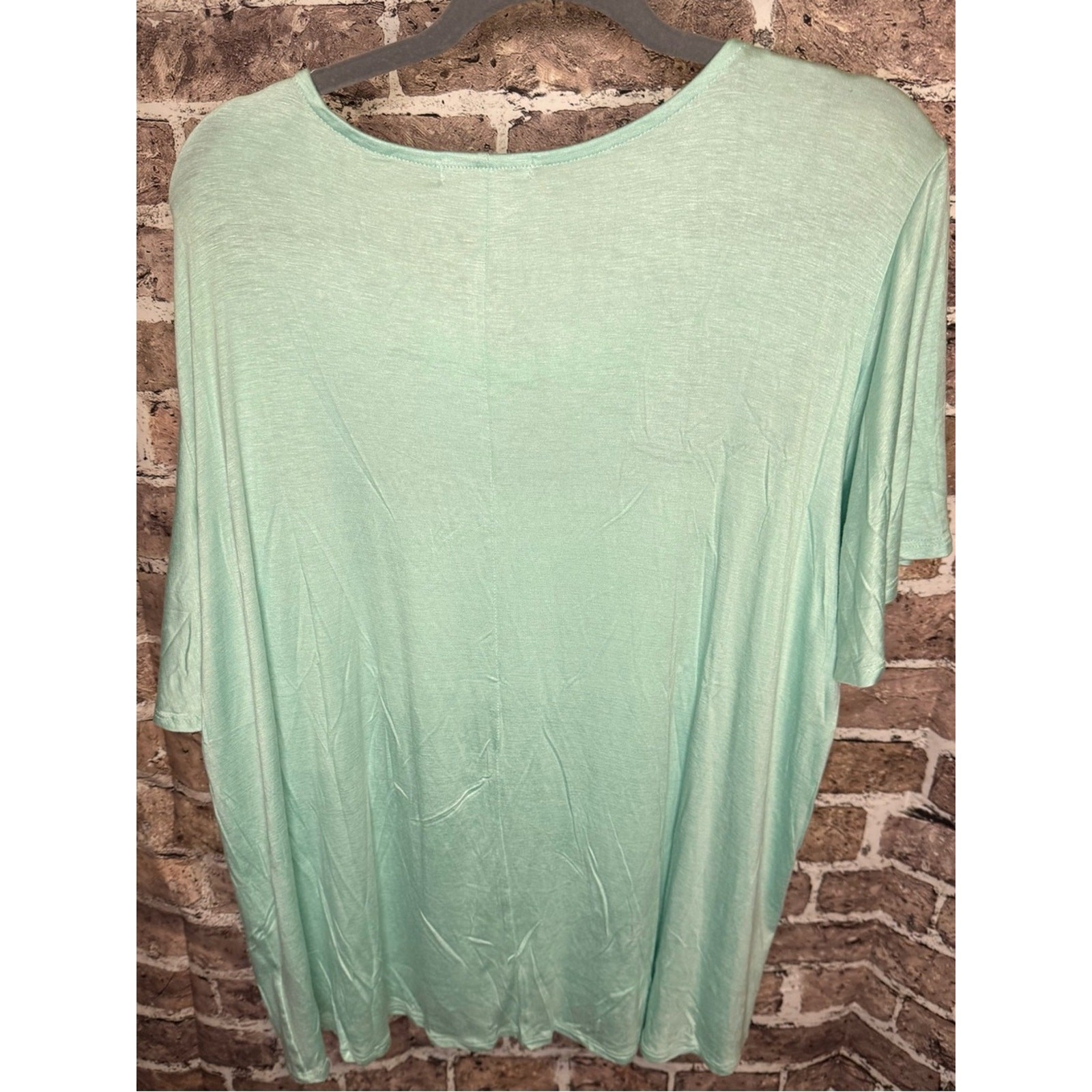 Culture Code Mint Green Lace Yoke Top