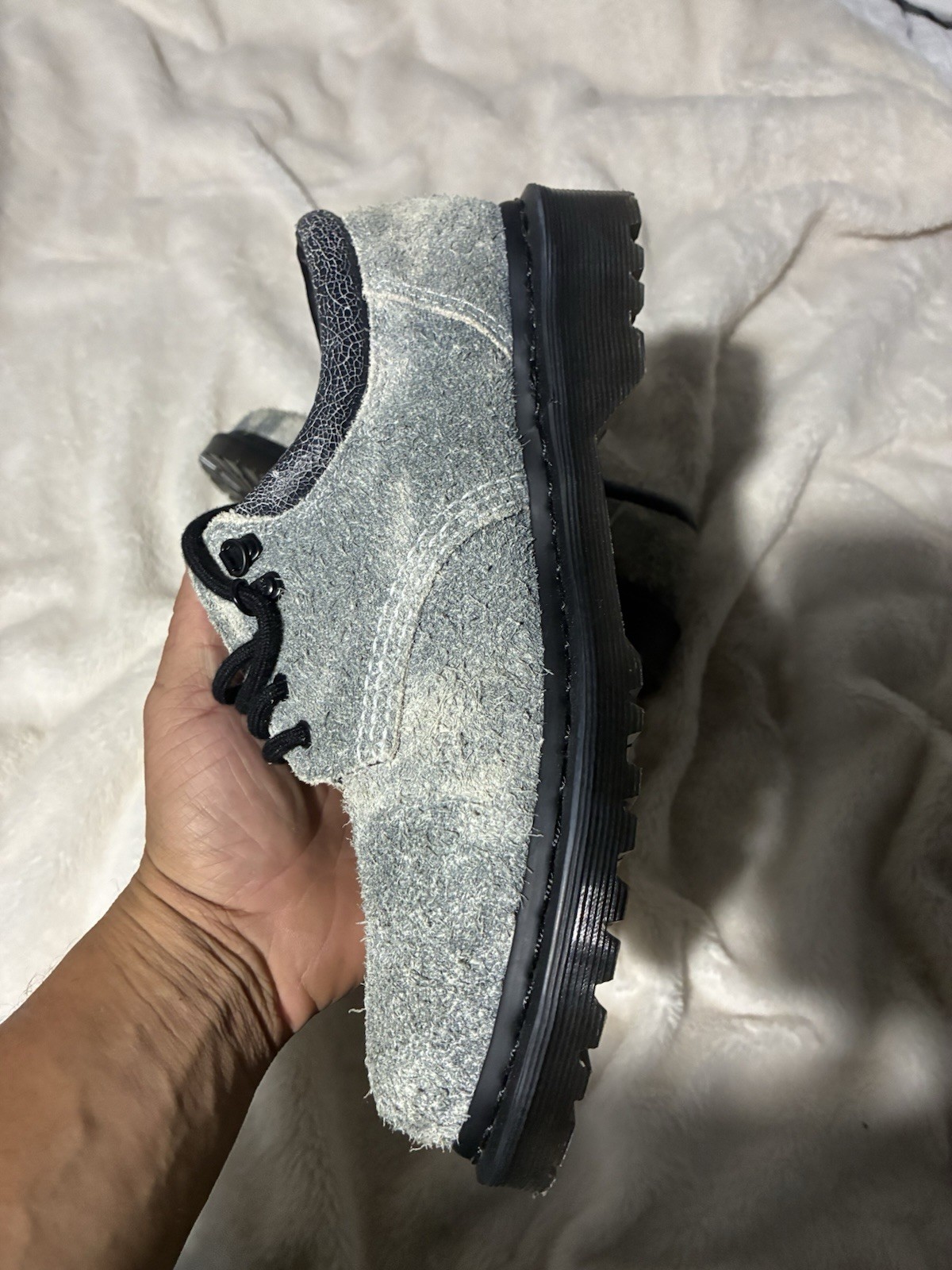 Doc Dr. Martens 8053 Stonewashed Hairy Suede Size 8M/9W New No Box