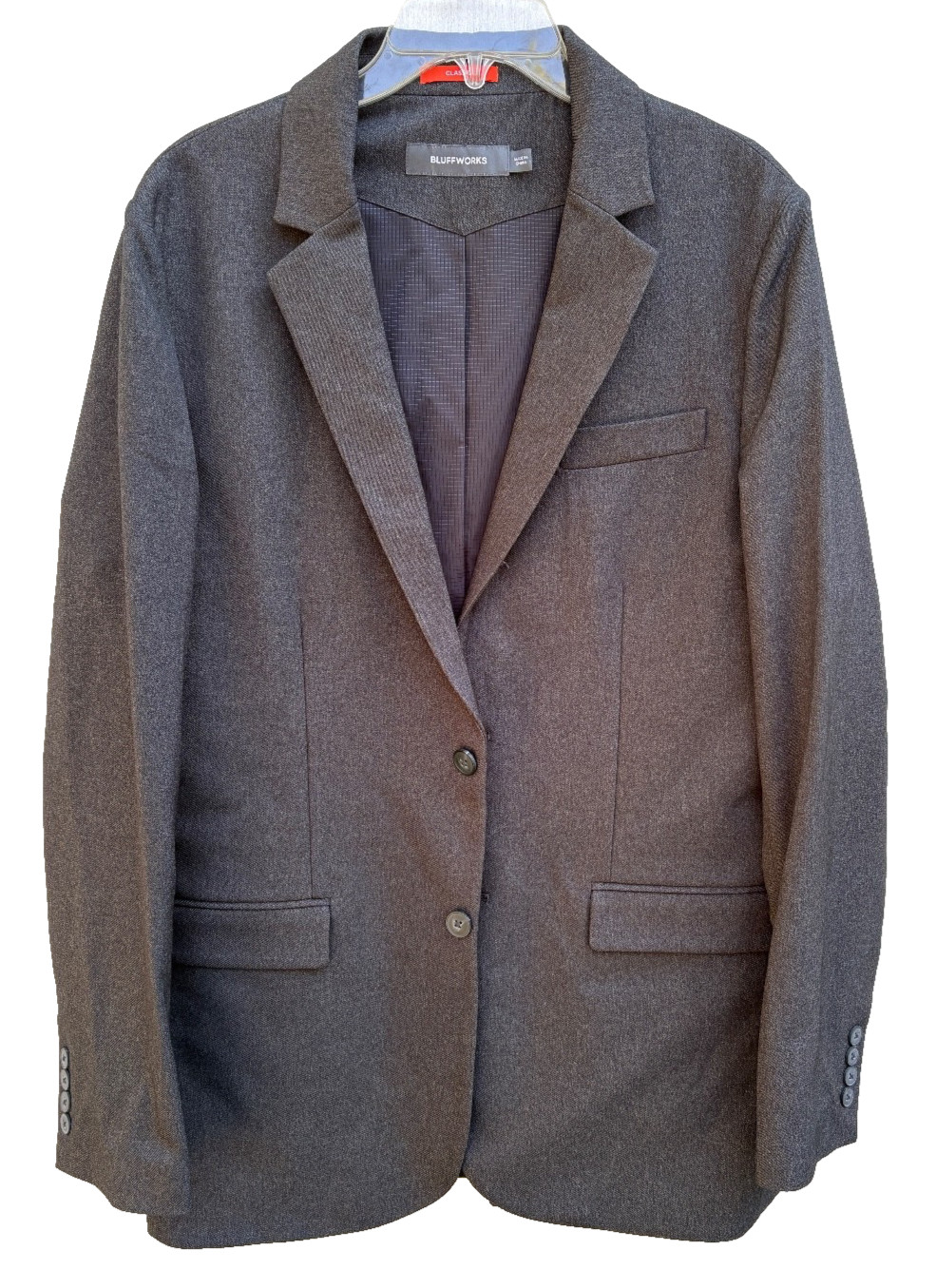 Bluffworks Gramercy Sports Coat Blazer Mens 42 L Classic Solid Gray NEW
