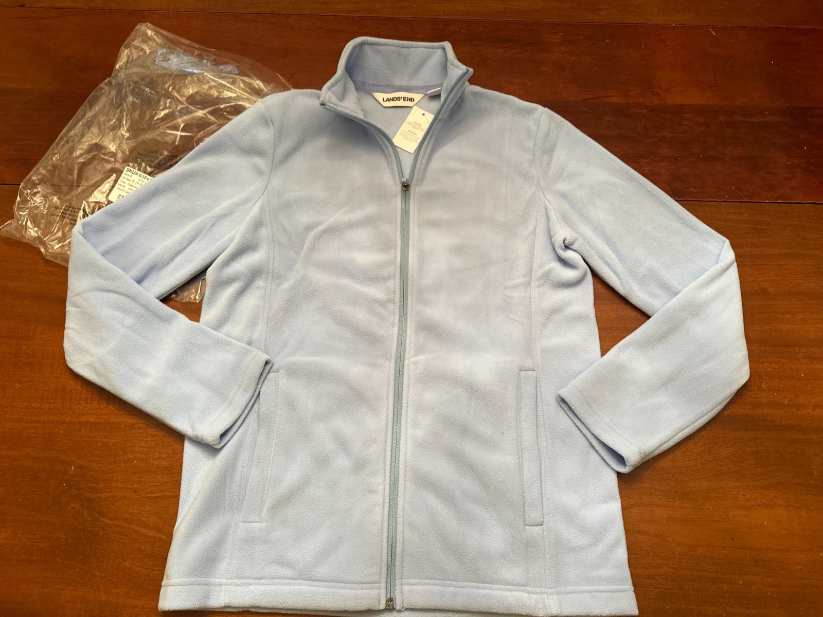 NEW LAND’S END light blue CLEAR BLUE SKY FLEECE light ZIP coat WOMENS jacket S