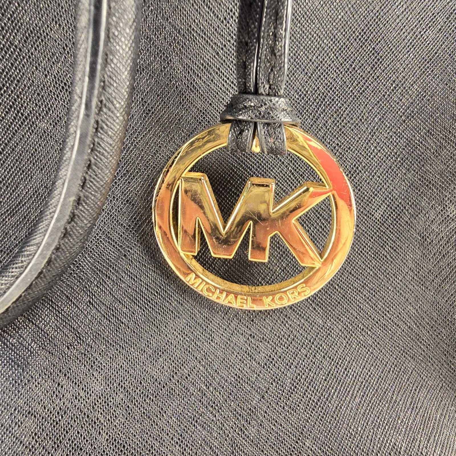 Michael Kors Savannah Satchel Black Saffiano Leather Gold Hardware Tote Bag