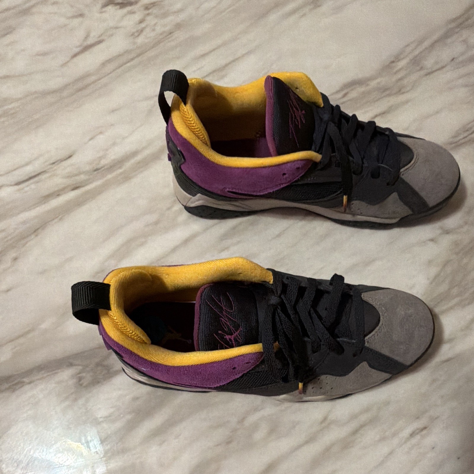 Nike Jordan MVP 92 Kids Low Top Sneakers US 10 Black Purple Yellow Gray