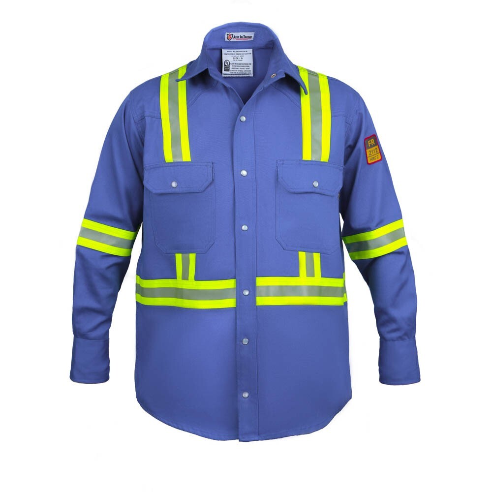 Flame Resistant FR High Visibility Hi Vis 100%C Light Weight Shirt